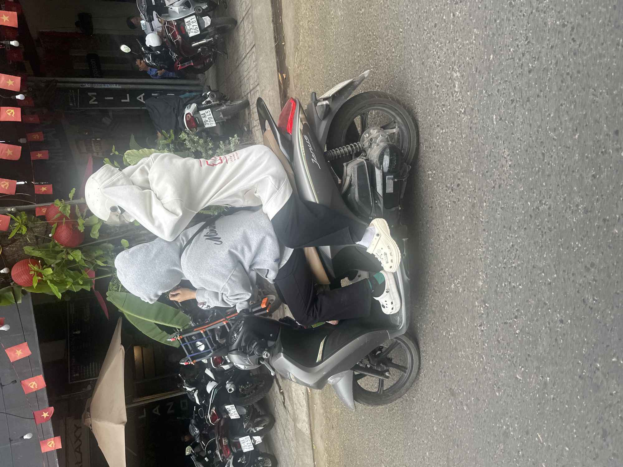 Early morning motorcycle activity captured in Nha Trang, Vietnam
