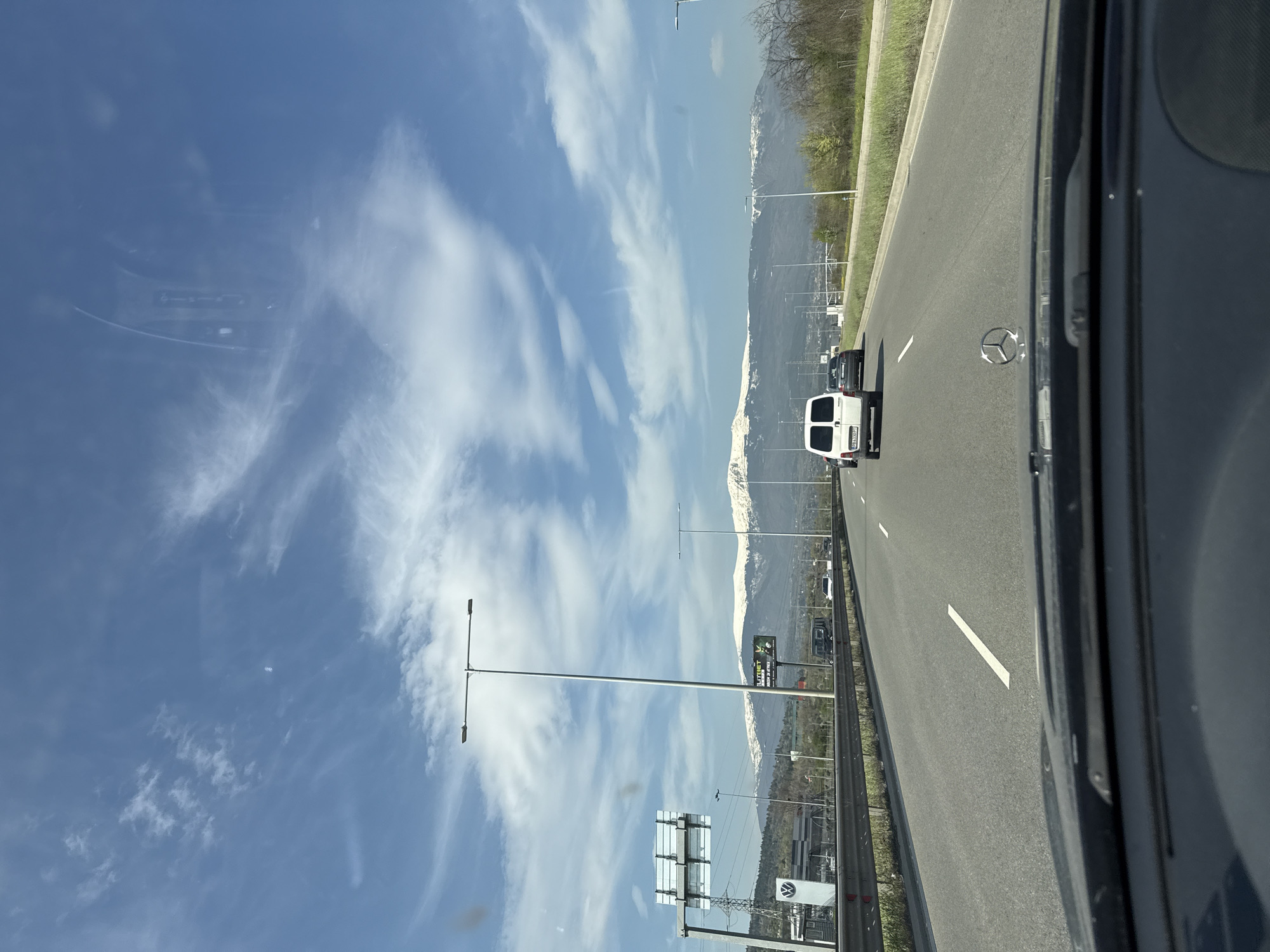 Morning highway travel captured near Lozen, Bulgaria