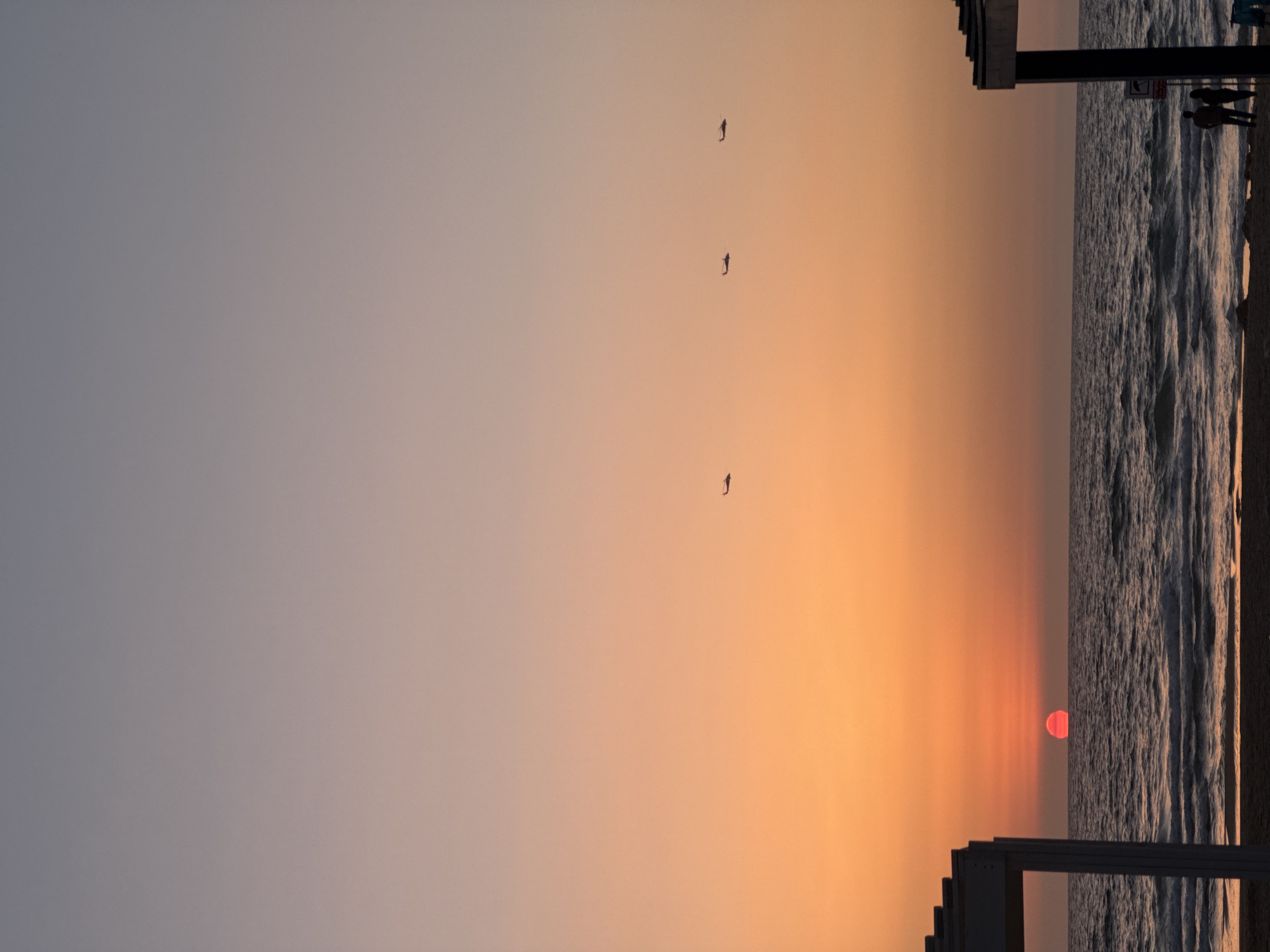 Mediterranean sunset observed from Bat Yam beachfront, April 2026