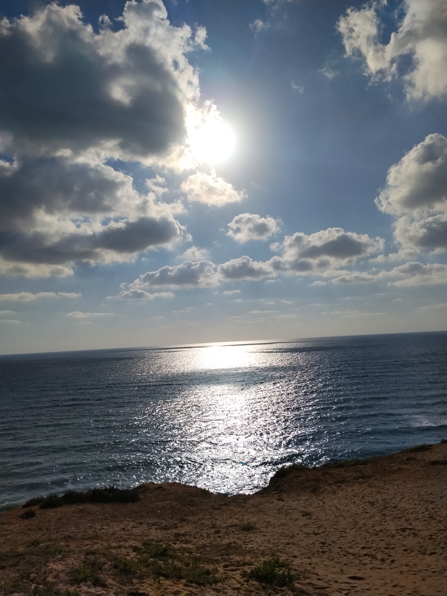 Paragliding and cliff views along Netanya's Mediterranean coast
