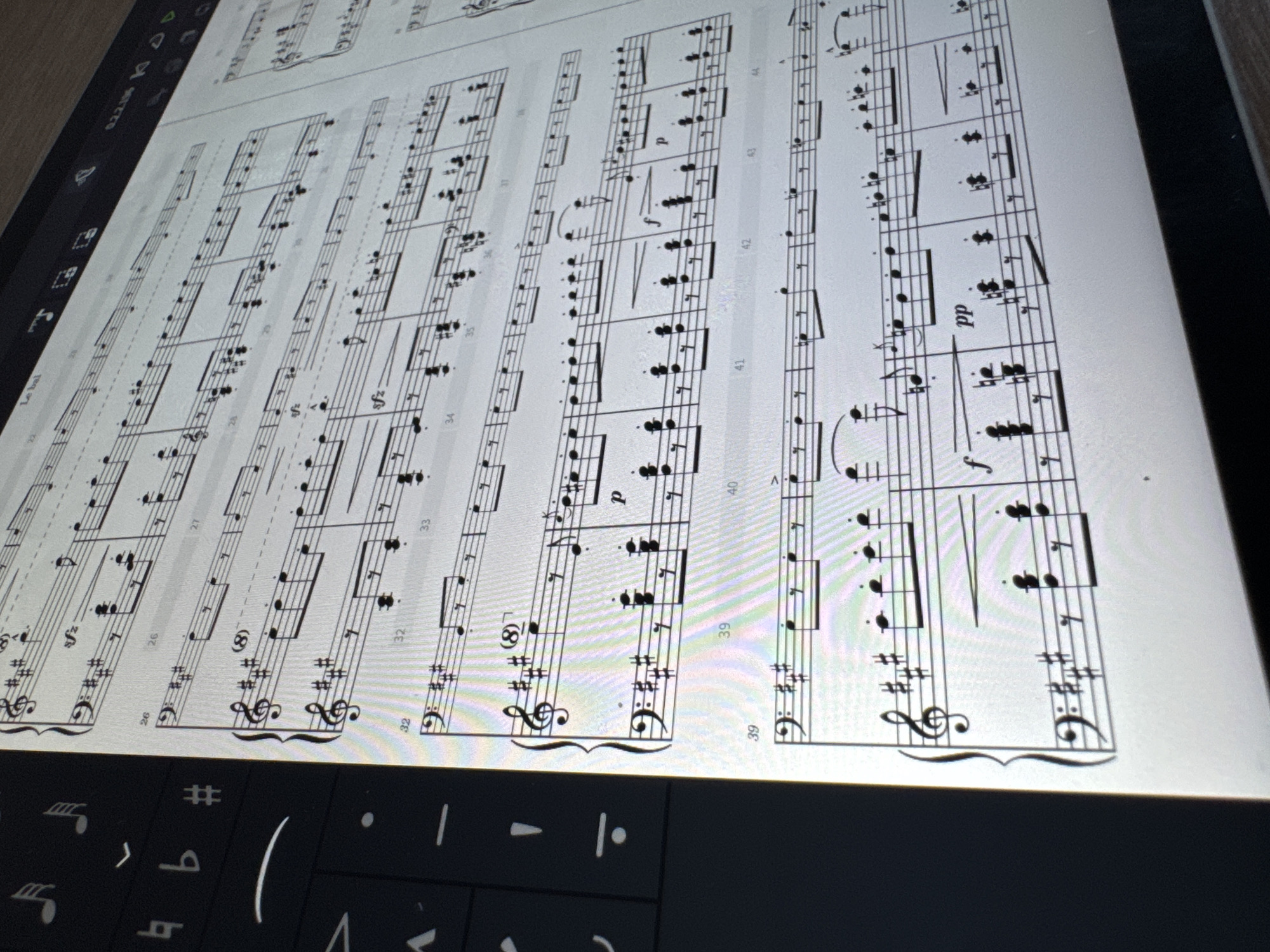 Digital sheet music displayed on tablet in Podgorica