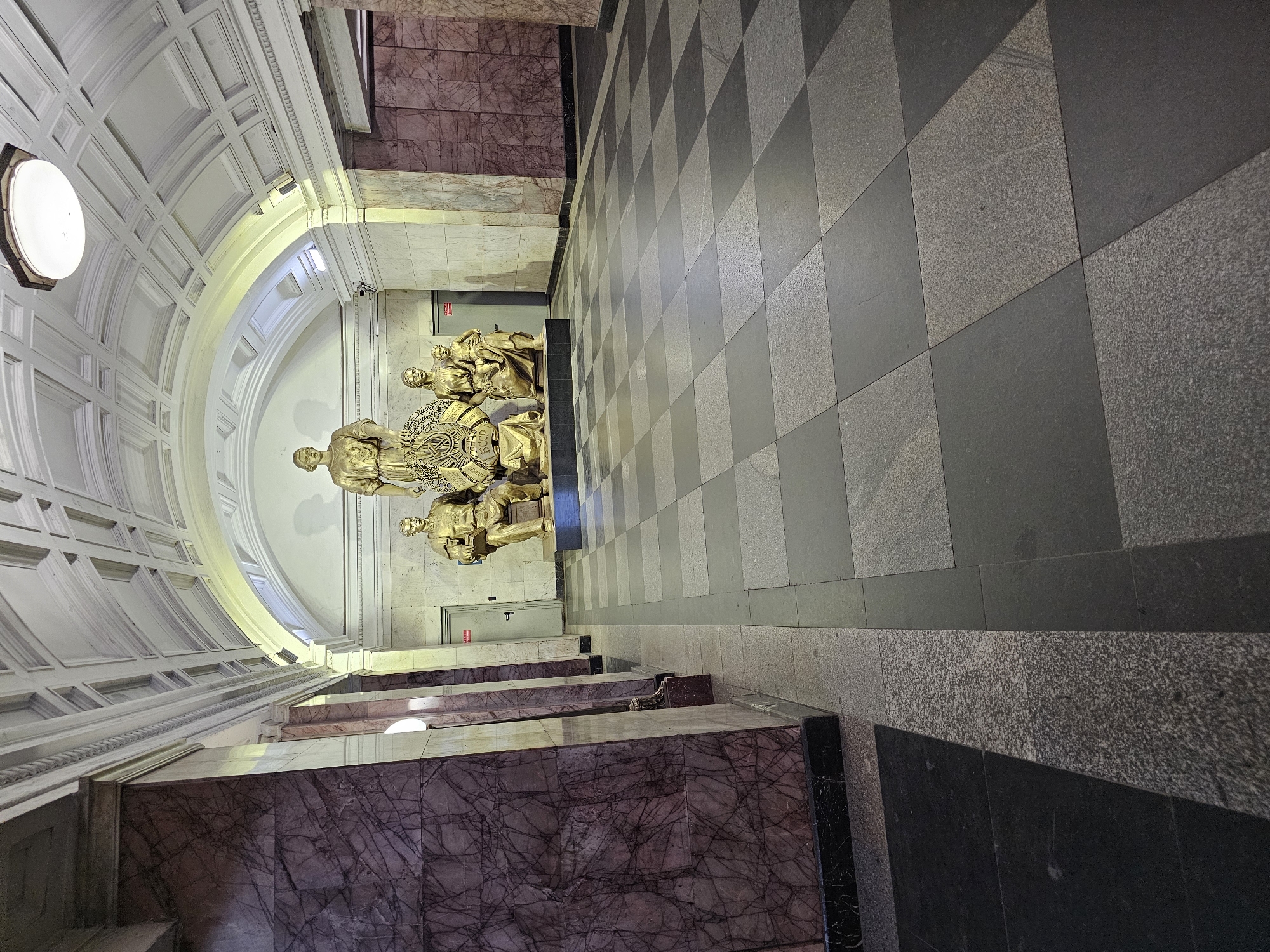 Morning commuters navigate ornate Moscow Metro stations