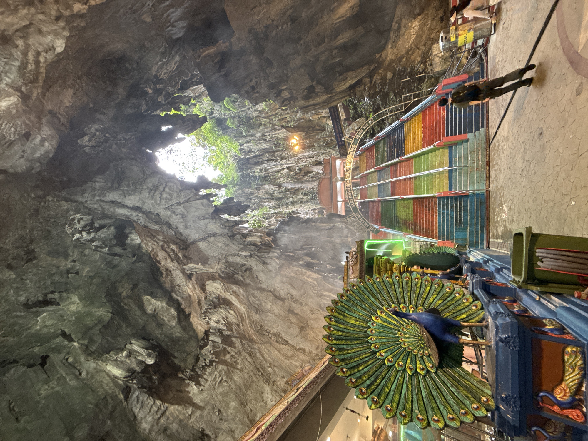 Morning visit captured at illuminated Batu Caves Temple, Malaysia