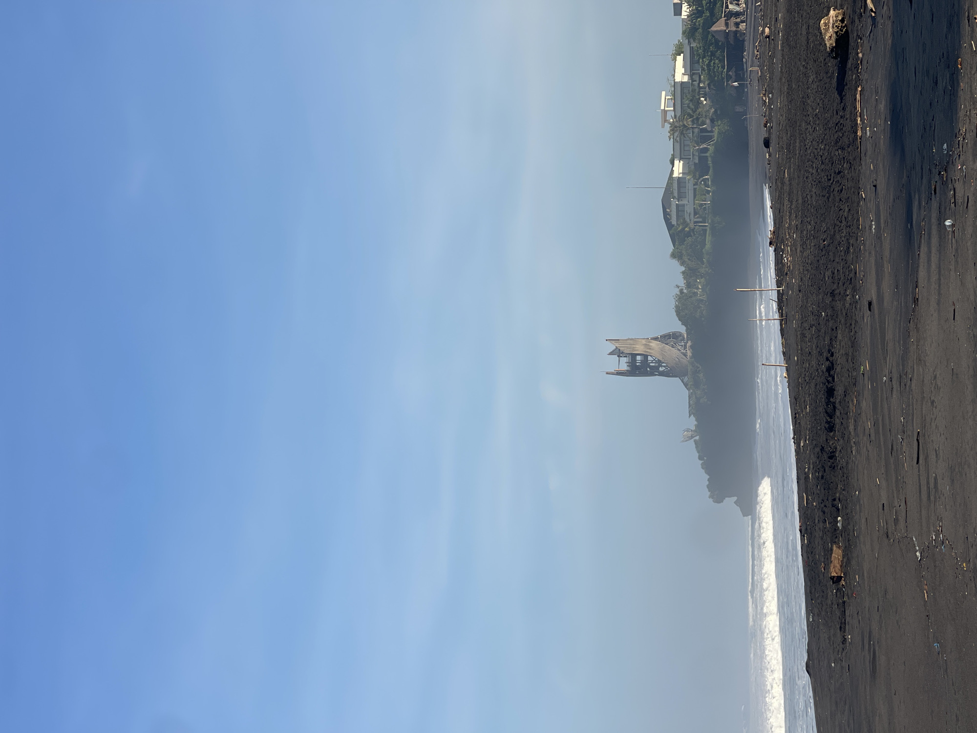 Foggy beach conditions documented near Kediri, Indonesia coastline