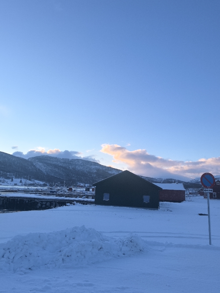 Winter landscape with disturbed snow documented in Gibostad, Norway