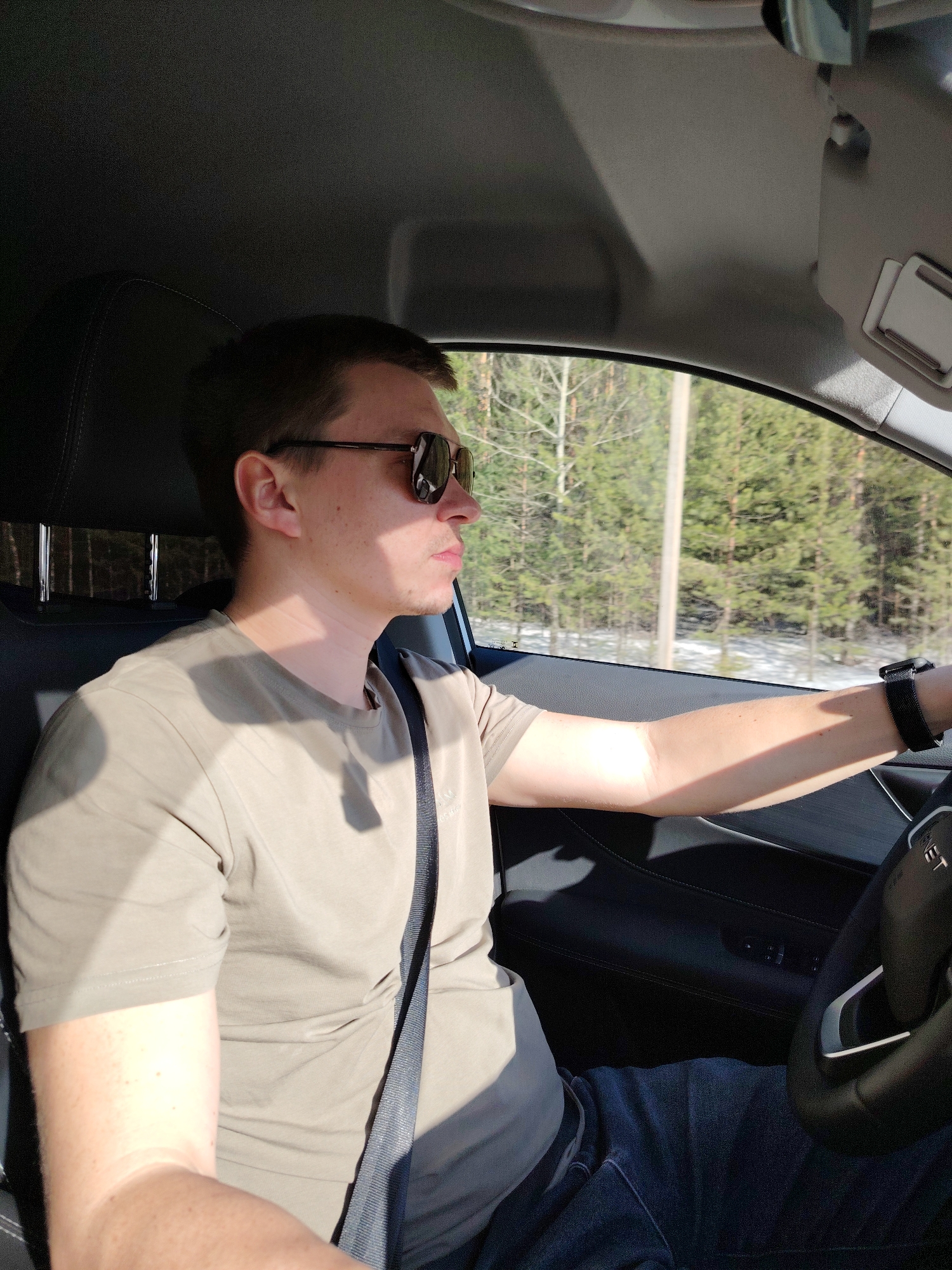 Driver travels through Chaikovsky on regional highway