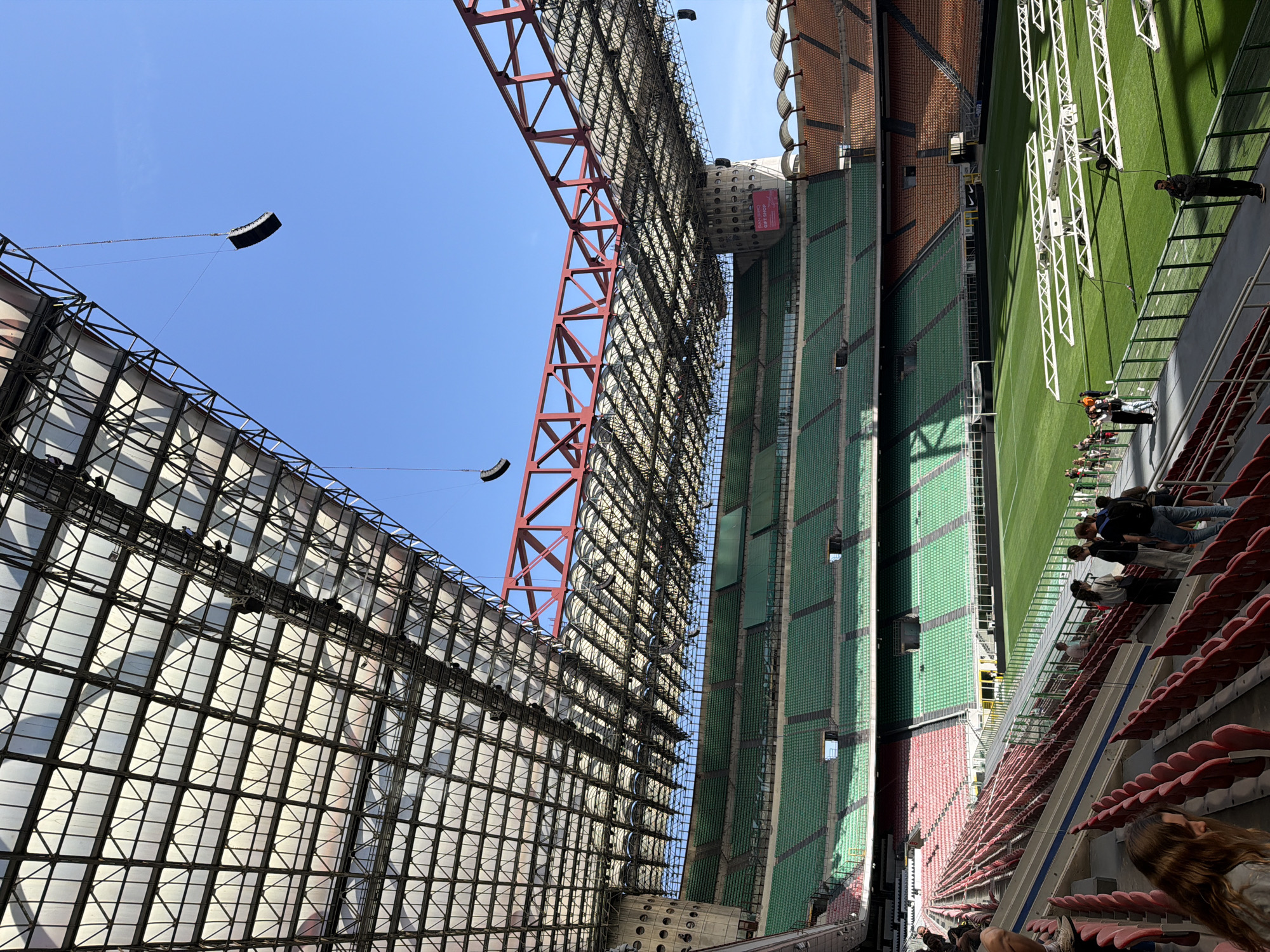 Visitor captures football museum exhibits and San Siro Stadium in Milan