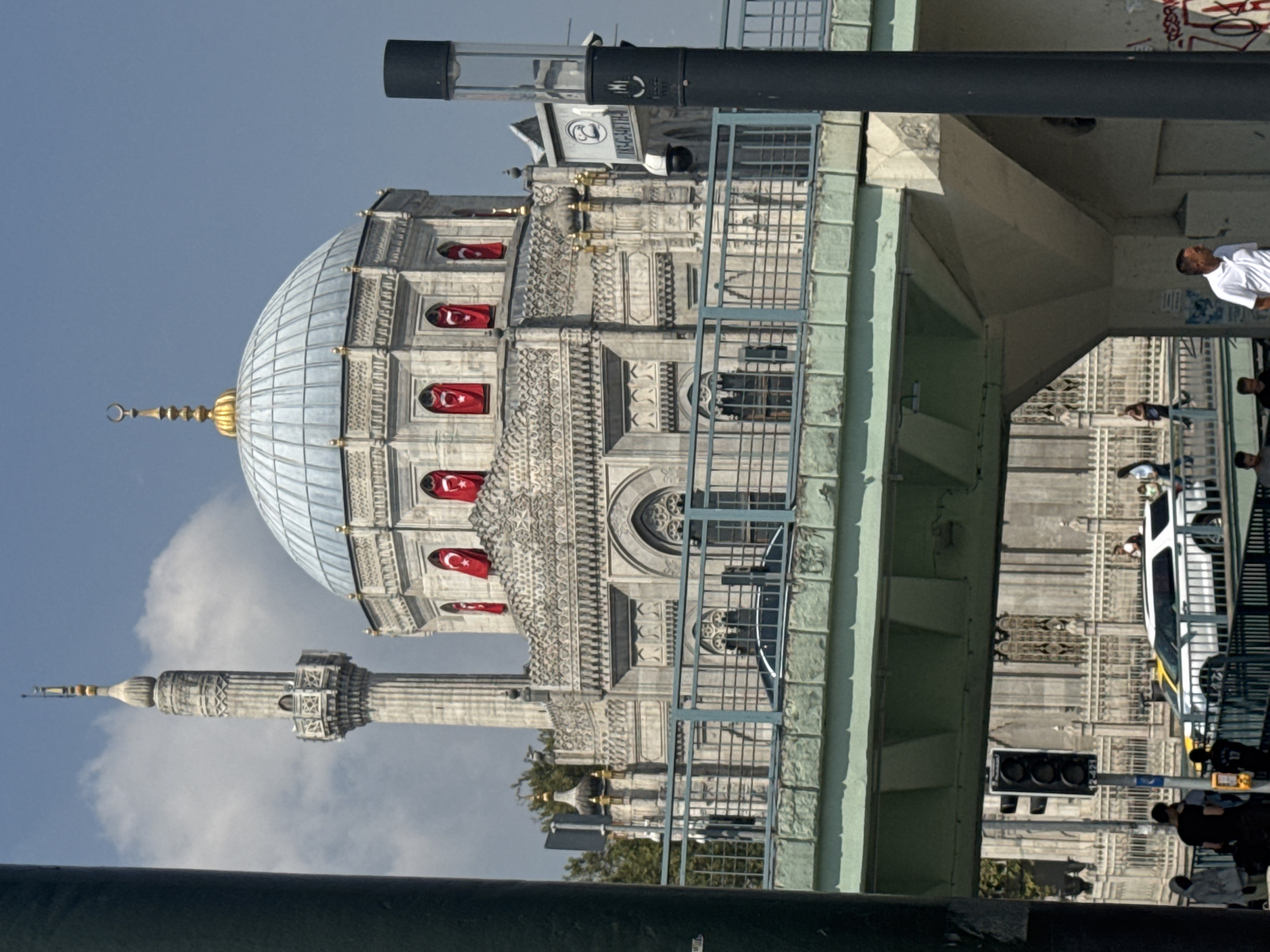 Mihrimah Sultan Mosque street views mixed with Russian philosophical quotes