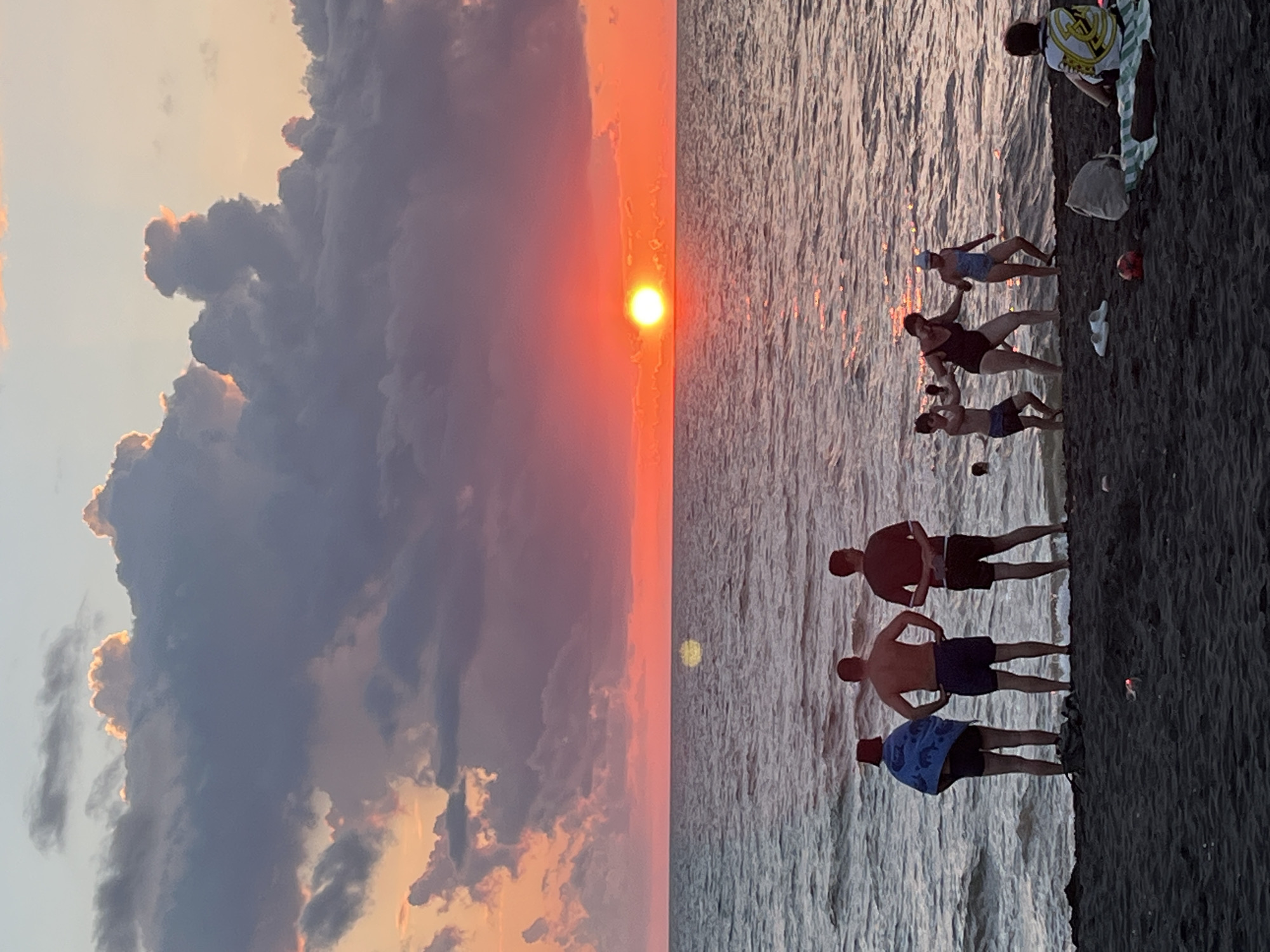 Sunset hour on Ureki's black sand beach, Black Sea