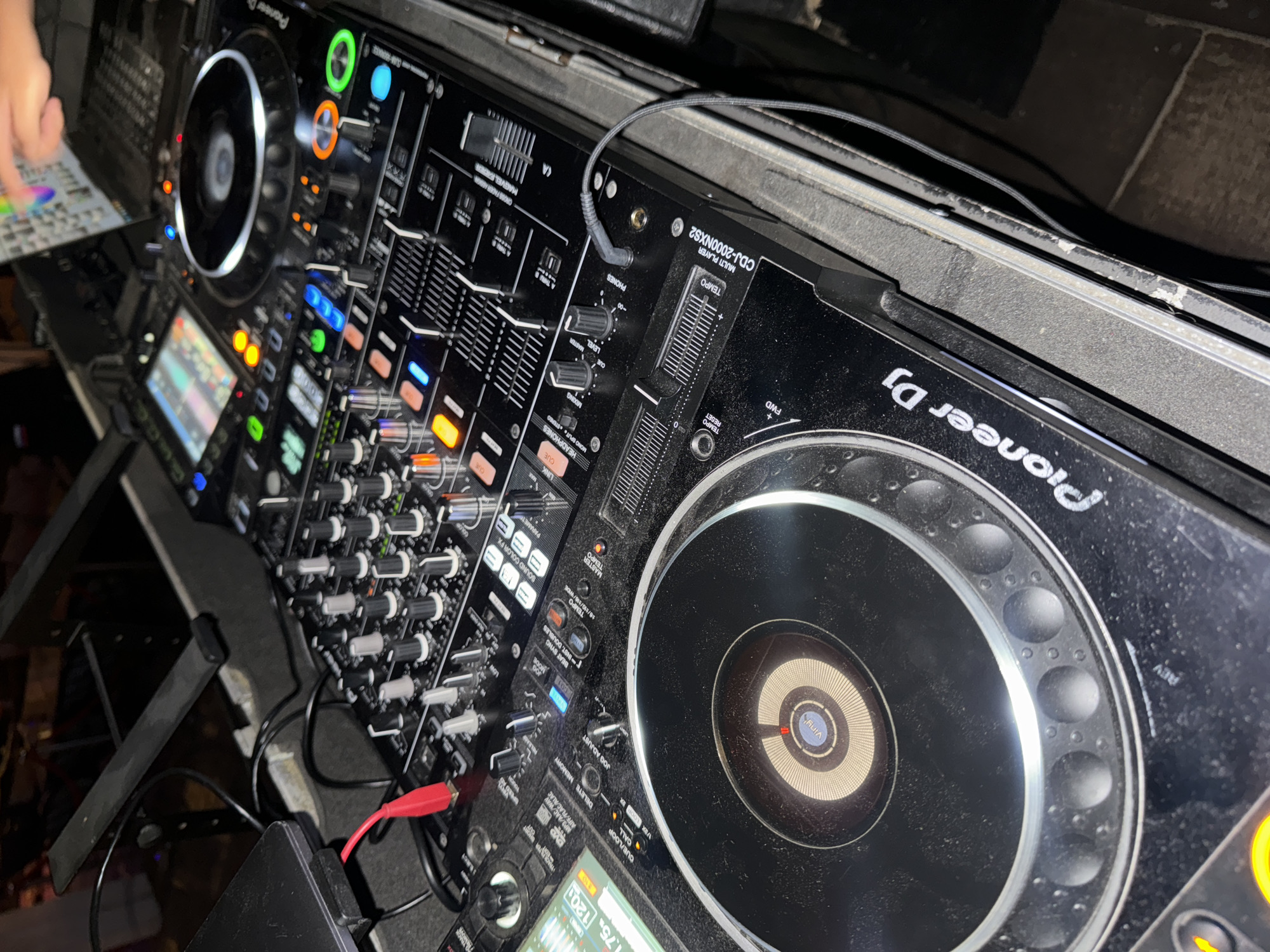 Pioneer DJ equipment setup documented in Moscow