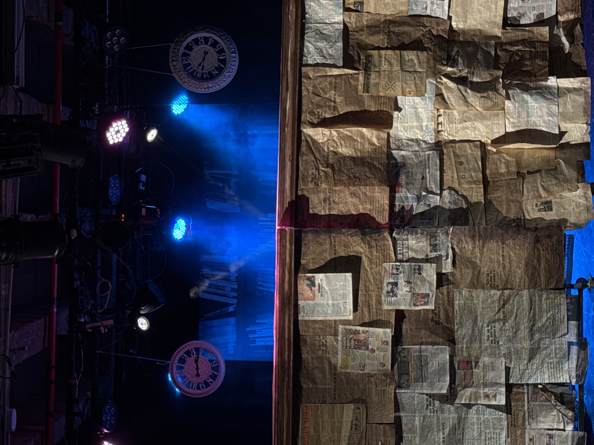 Stage set with industrial design observed in Tel Aviv