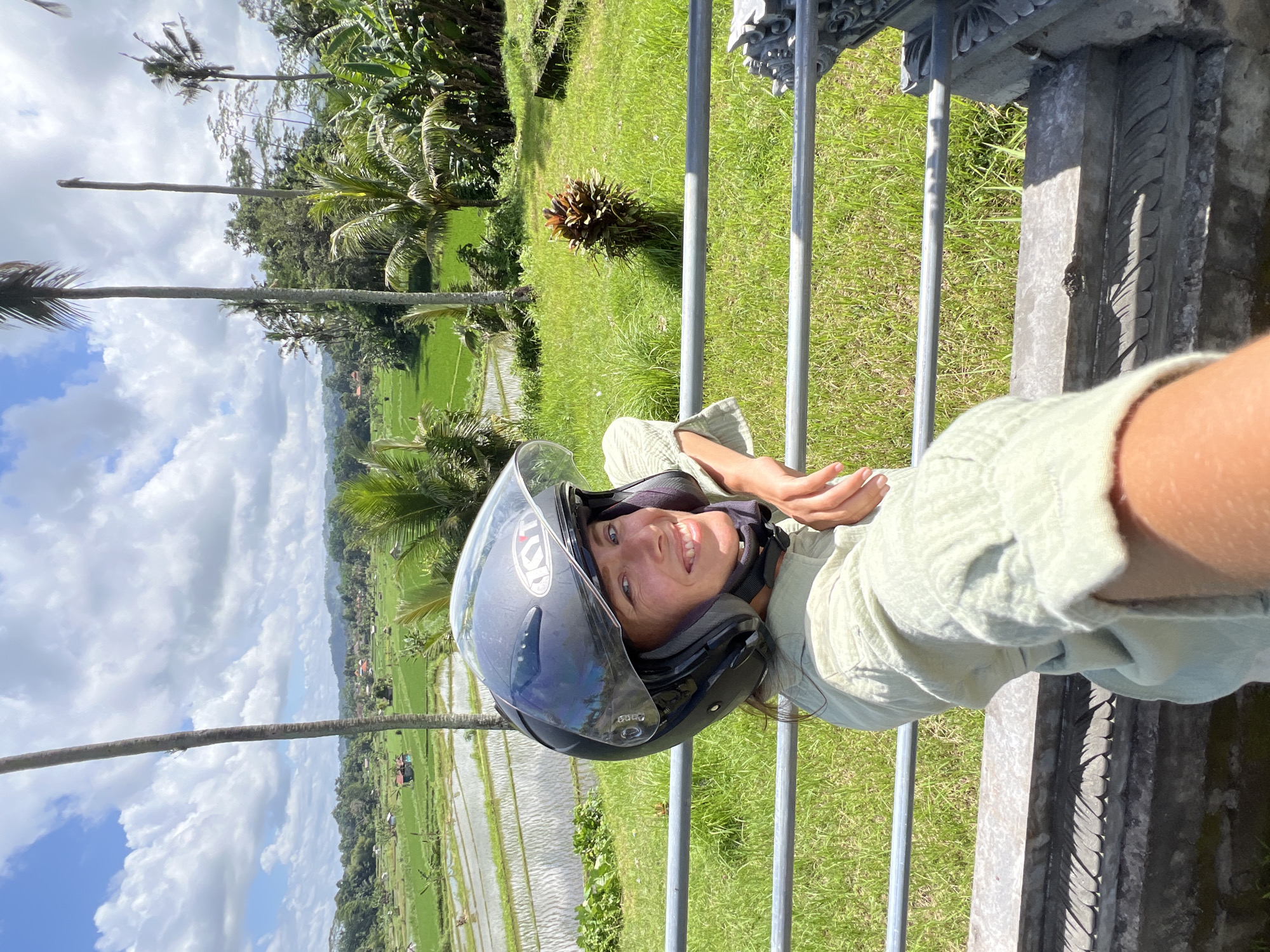 Woman photographed at Sidemen rice terraces during early morning