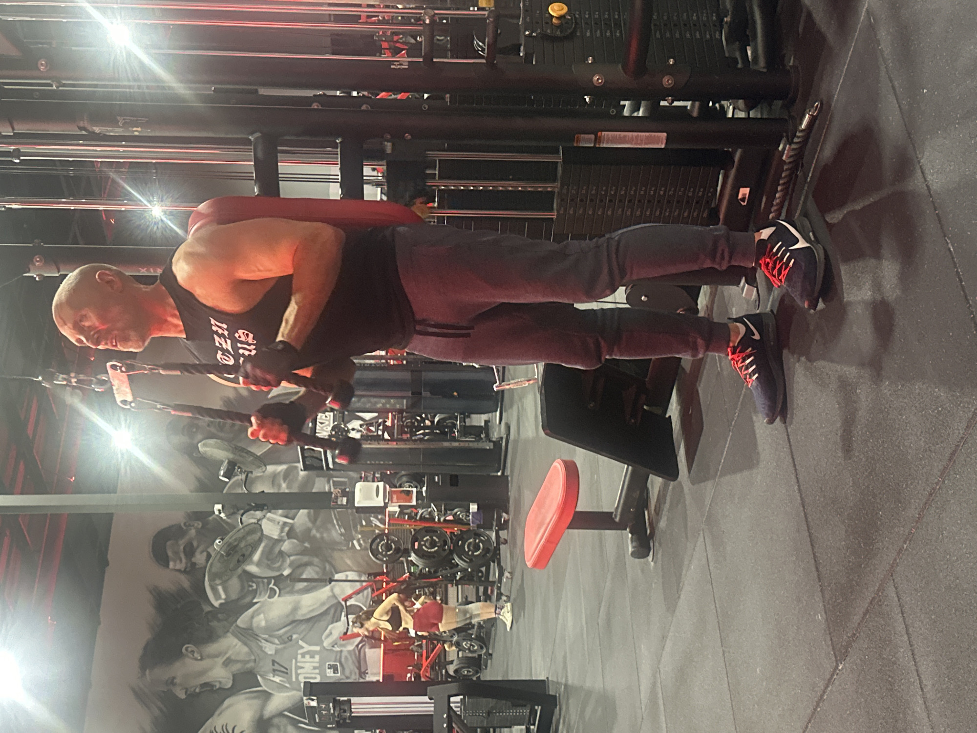 Cable crossover workout session at Coffs Harbour gym