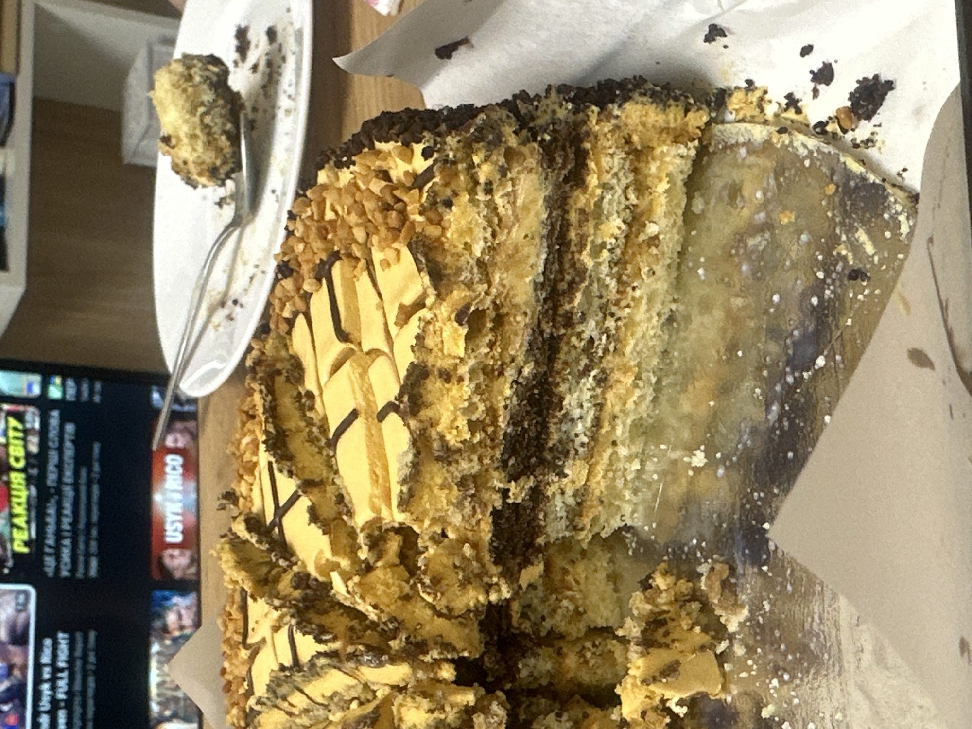 Evening celebration documented in Ternopil with cake, chocolates, drinks