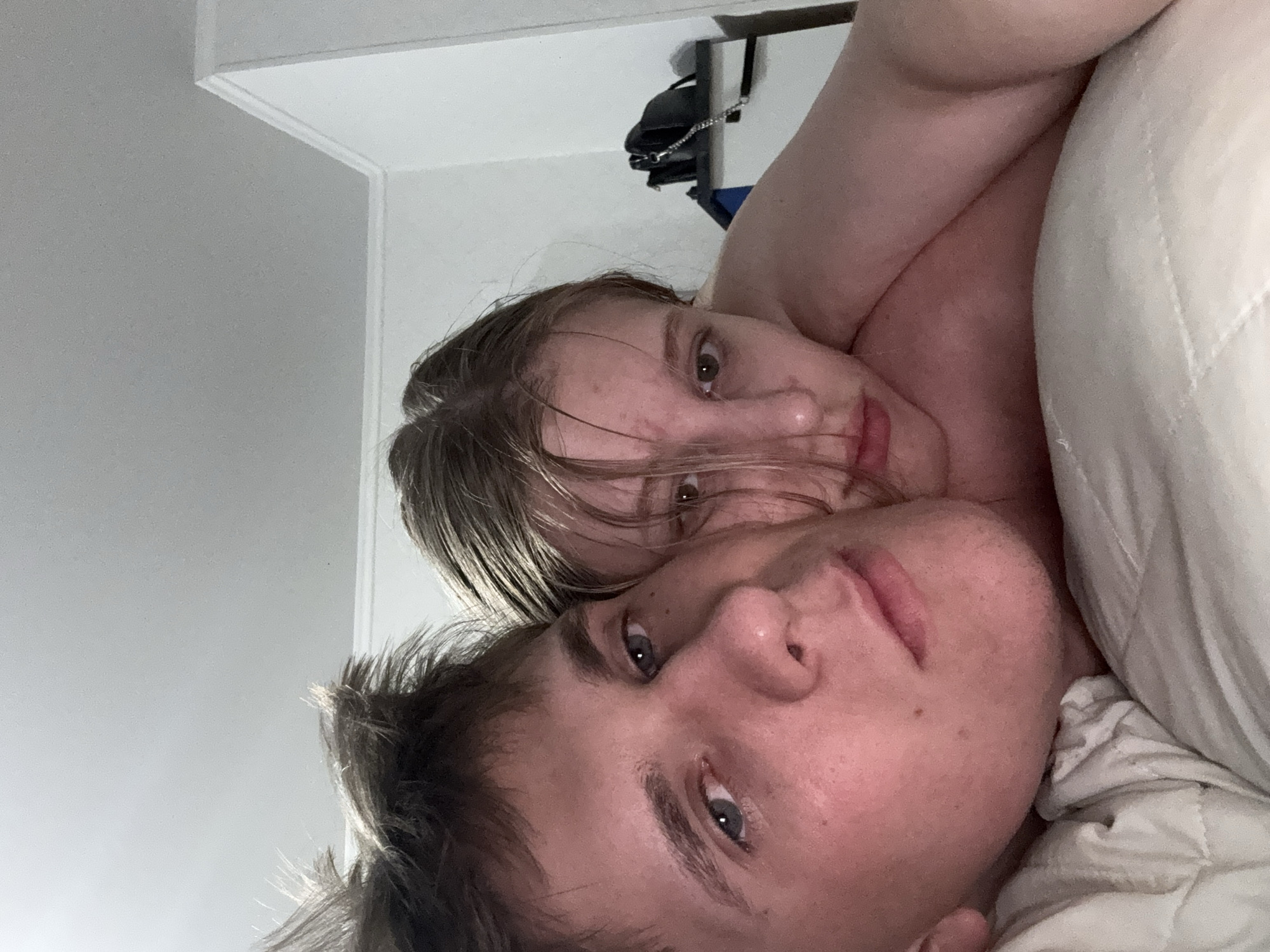 Playful bedroom selfies shared between two people in Tiraspol