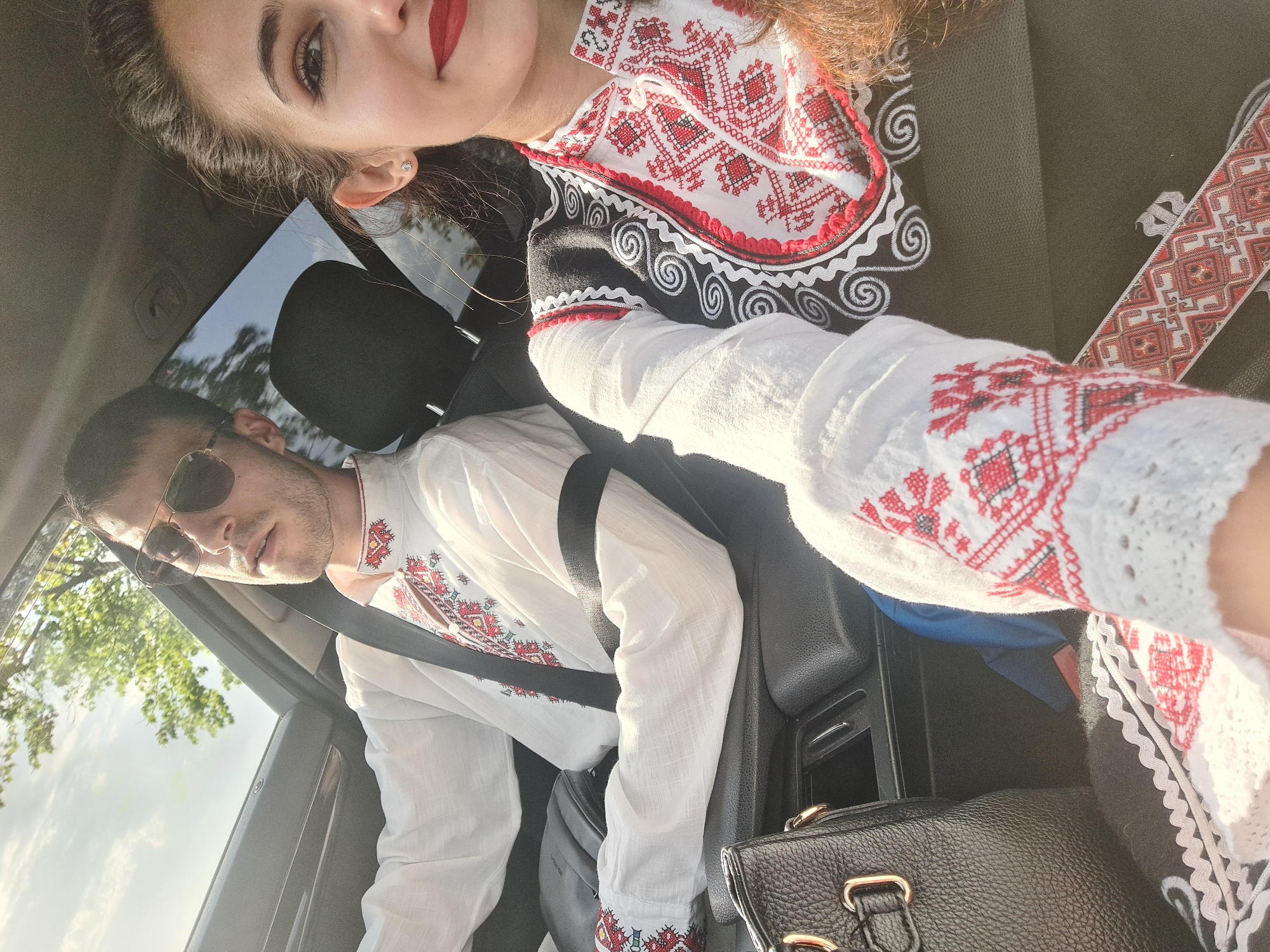 Traditional embroidered clothing observed in Bulgarian village