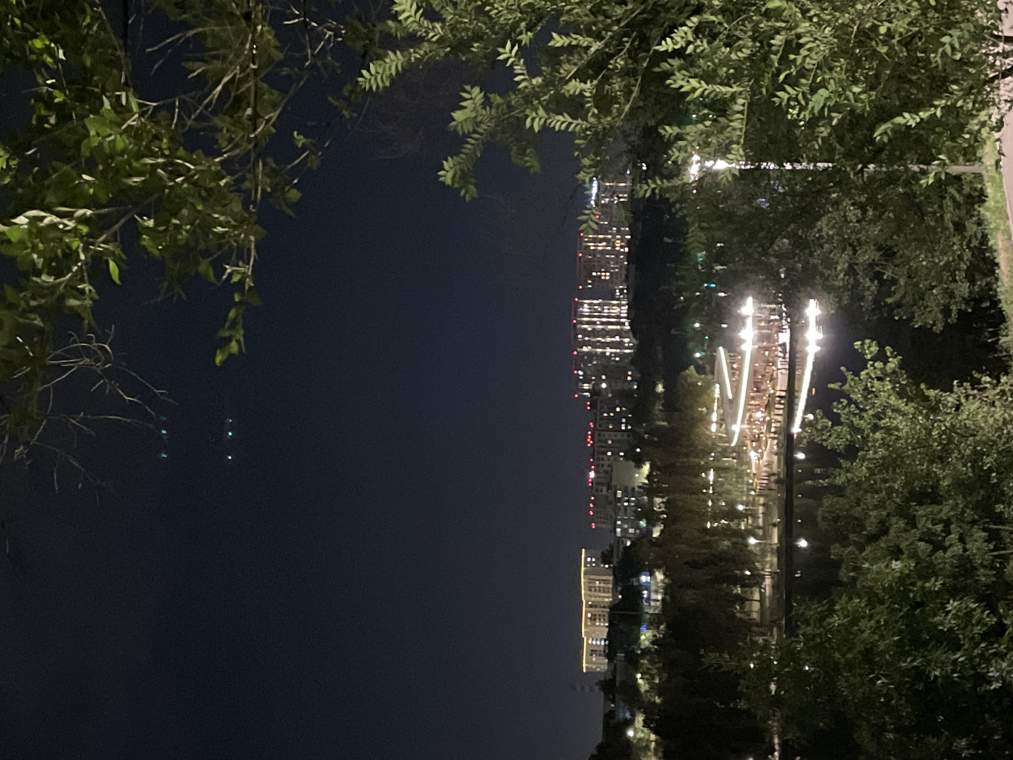 Night tour of a modern residential district in Almaty
