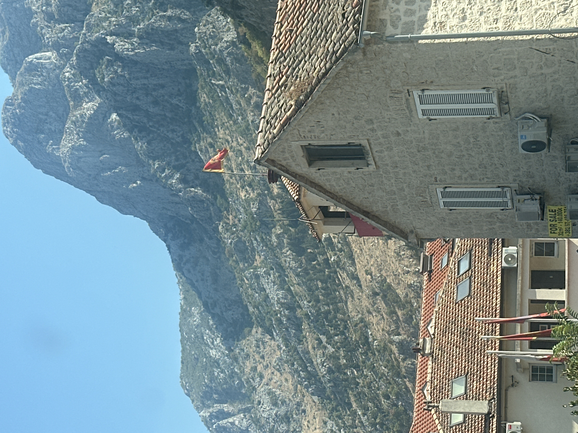 Street scenes and stone walls around Kotor Bay, Montenegro