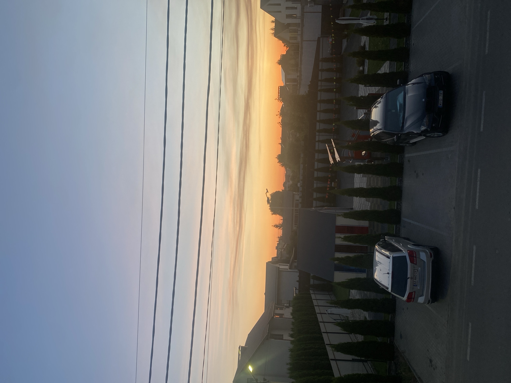 Sunset evening at home in Novi Petrivtsi, Ukraine