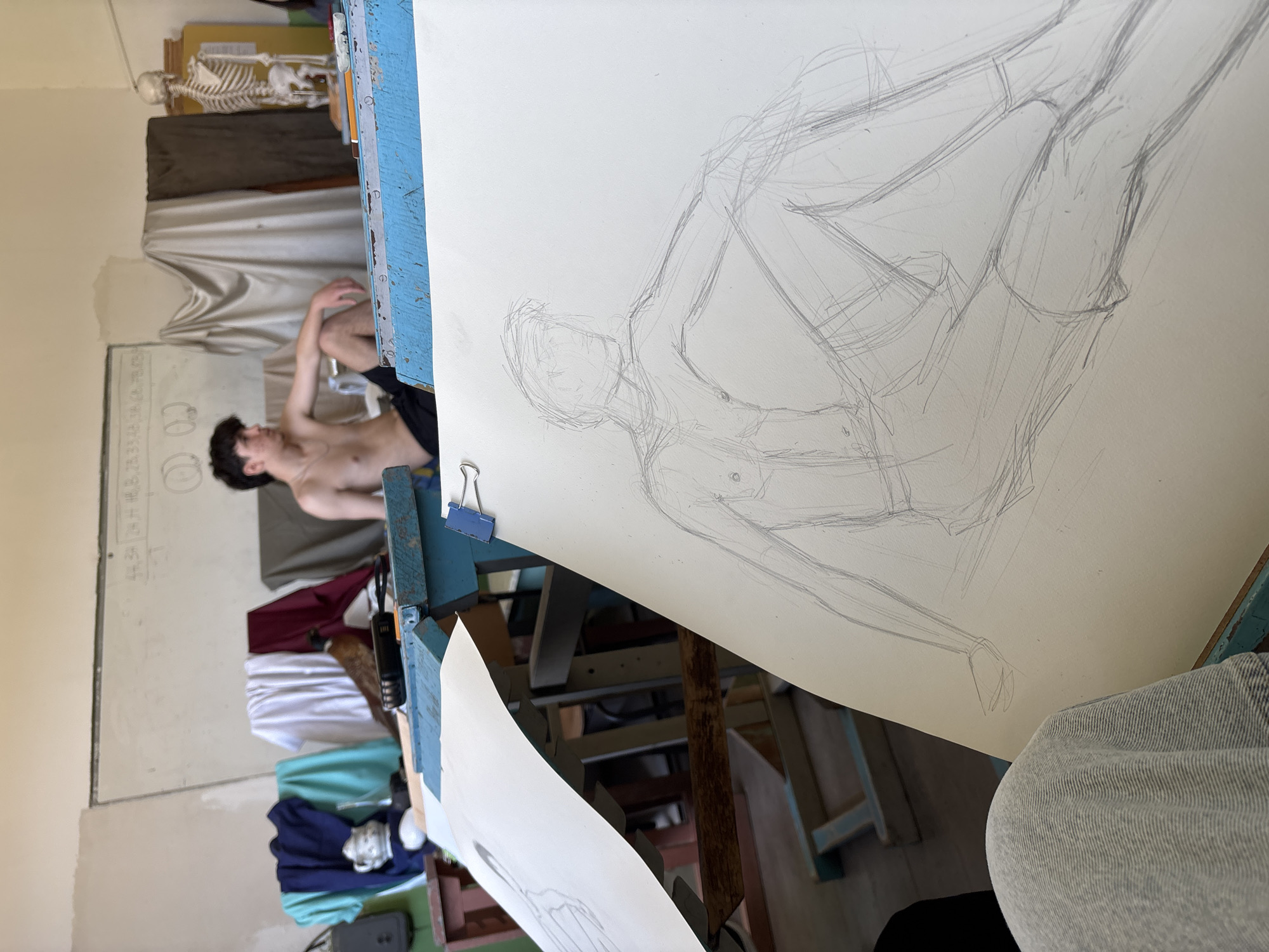 Art students attend figure drawing class in Troyan, Bulgaria