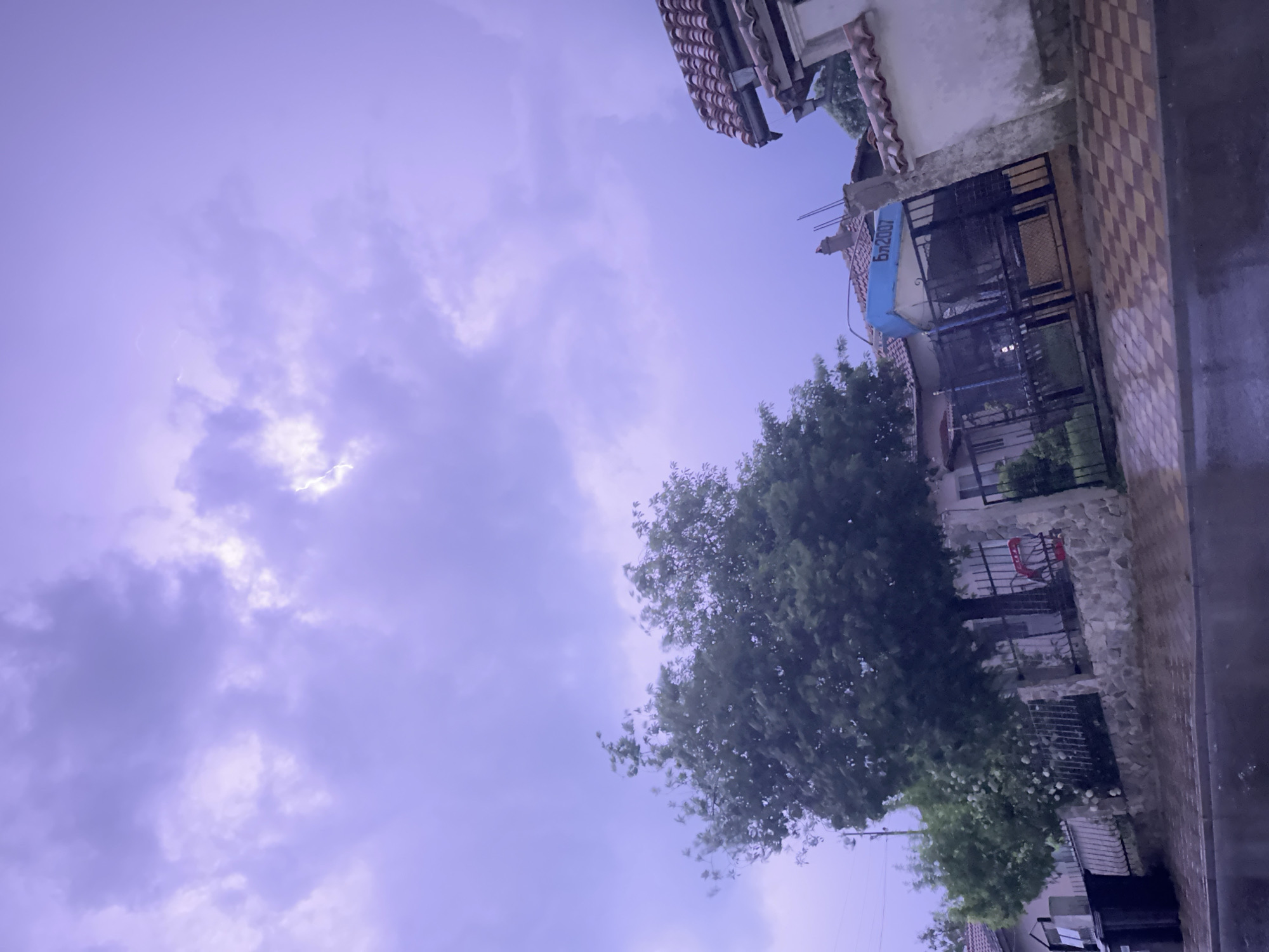 Nighttime thunderstorm strikes Byala, Bulgaria, witnessed through car windows