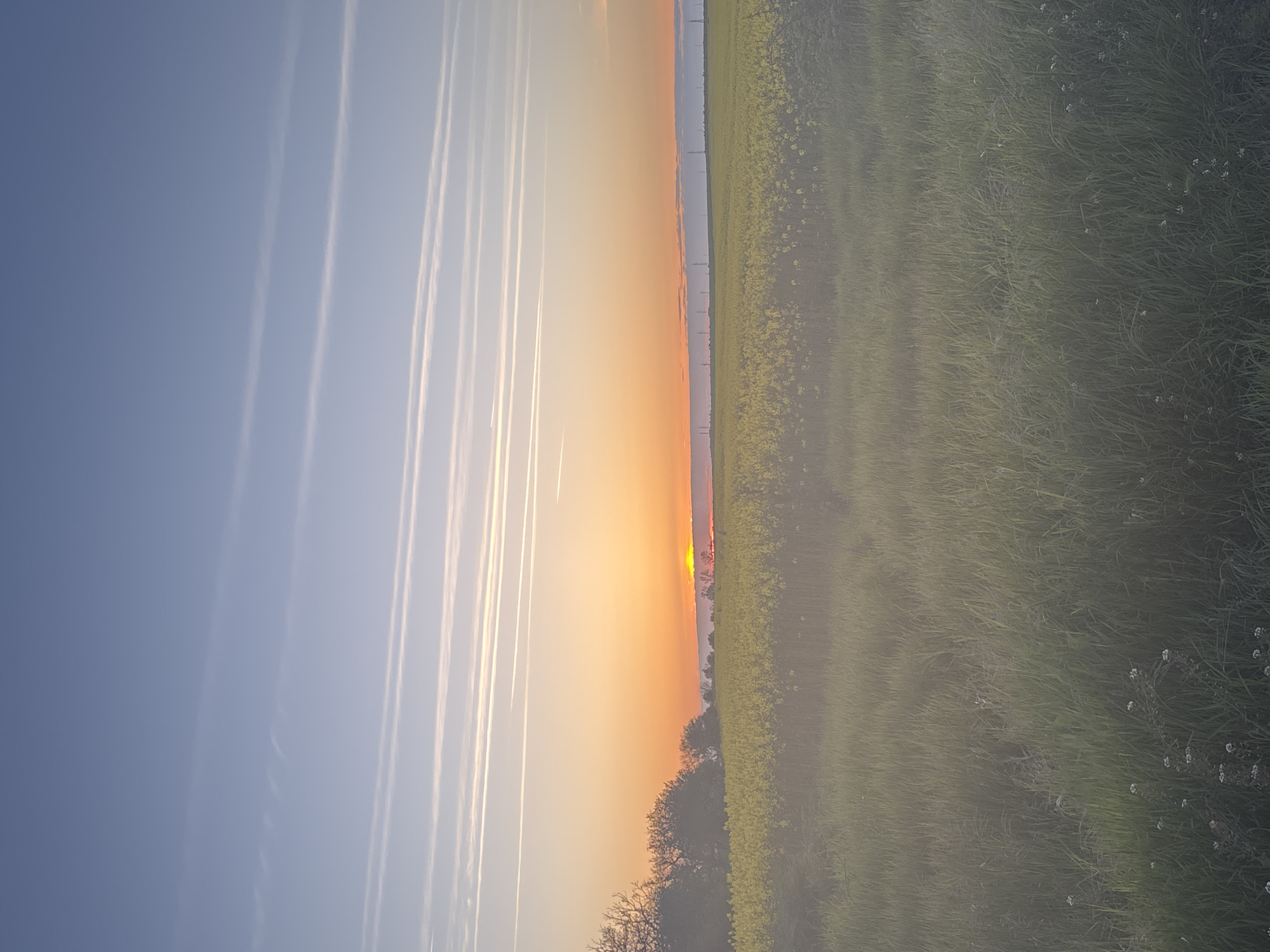 Sunset observed in Kamenar, Bulgaria with colorful sky transition