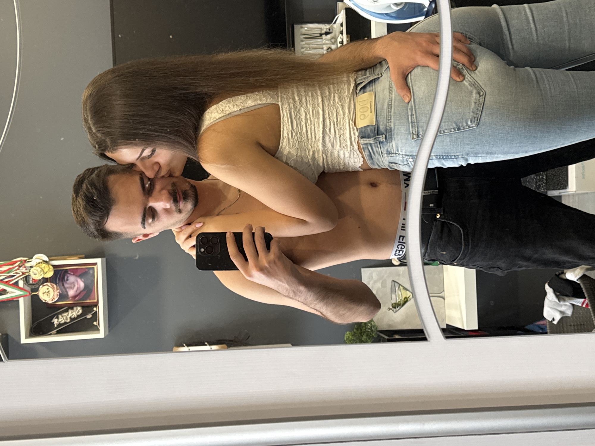 Couple Takes Playful Mirror Selfies in Sofia