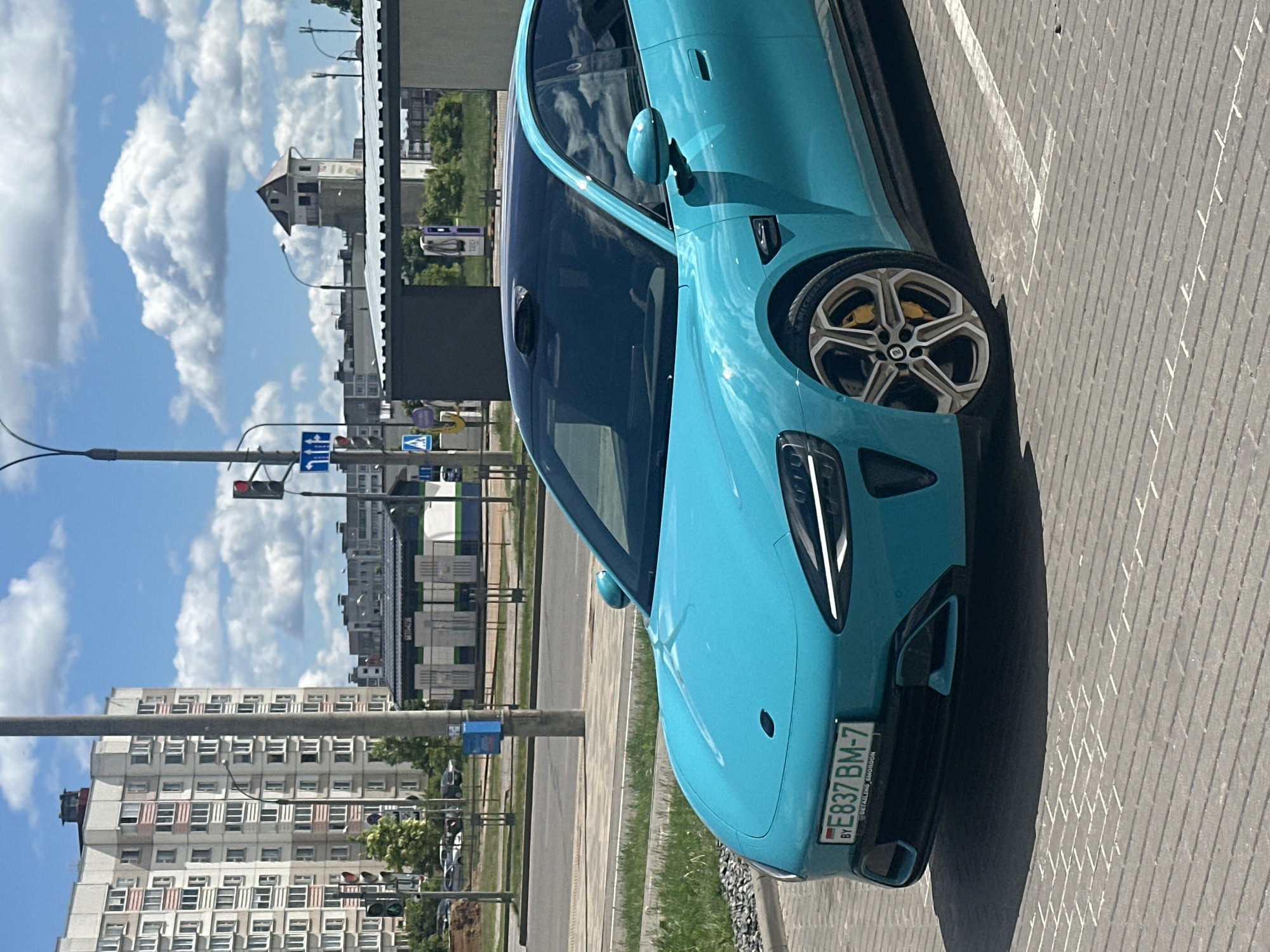 Morning documentation of vehicles and cityscape in Belarus suburb