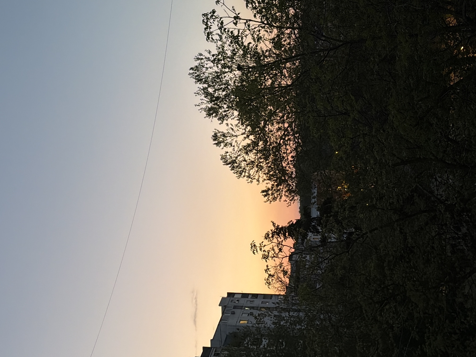 Sunset captured over Belgrade with gradient sky colors