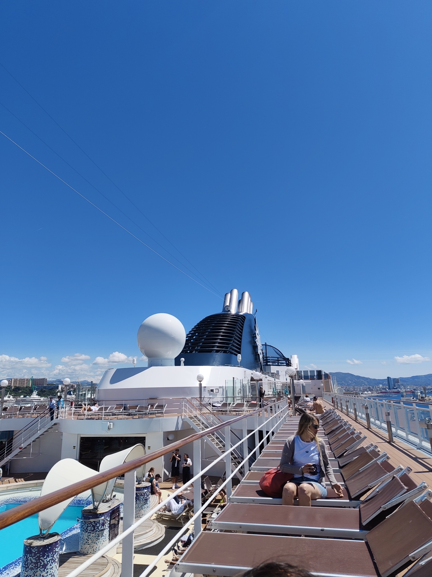 Costa Fascinosa cruise ship passengers enjoy leisure activities in Marseille