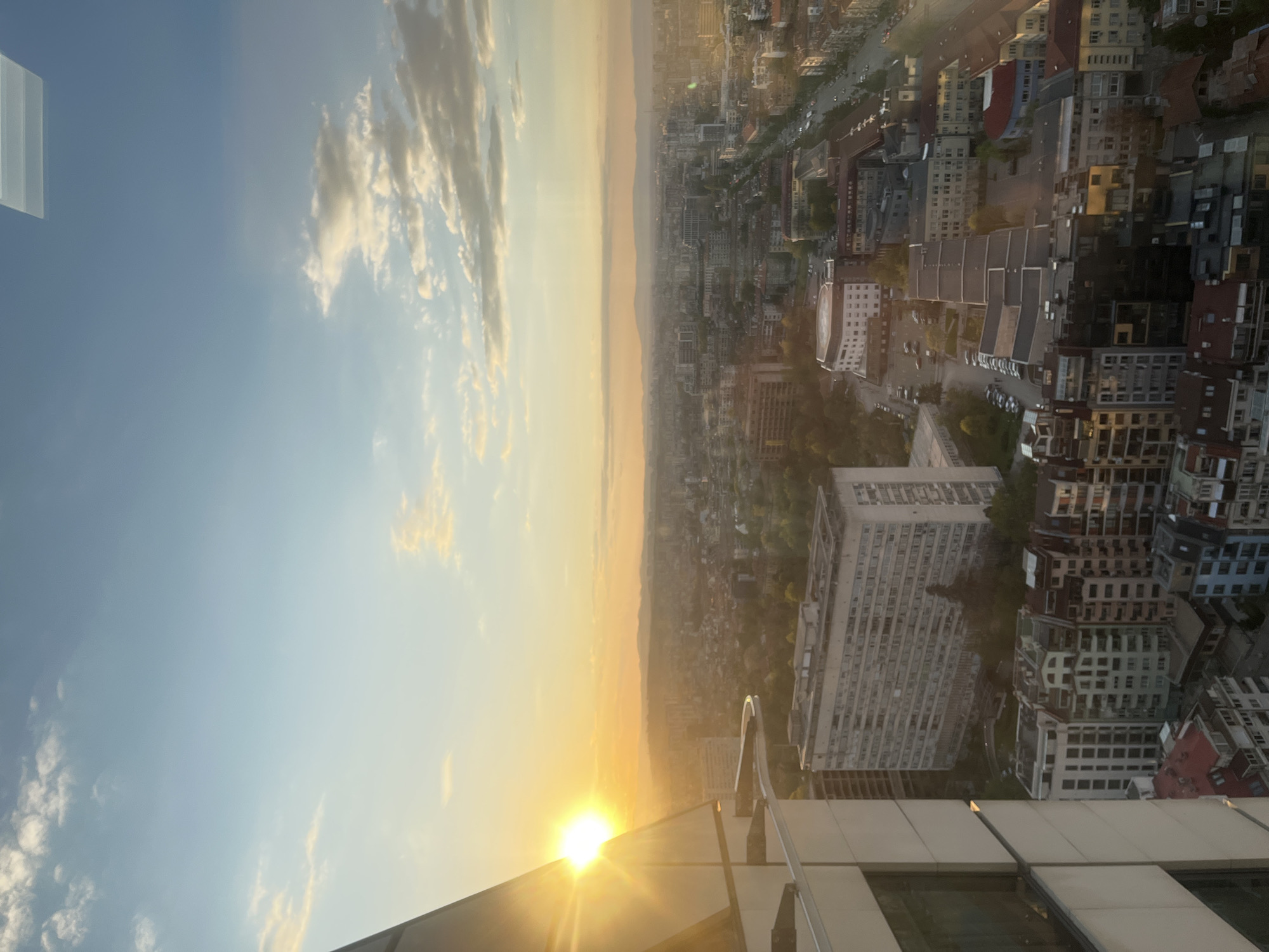Golden hour sunset captured across Sofia skyline from multiple viewpoints