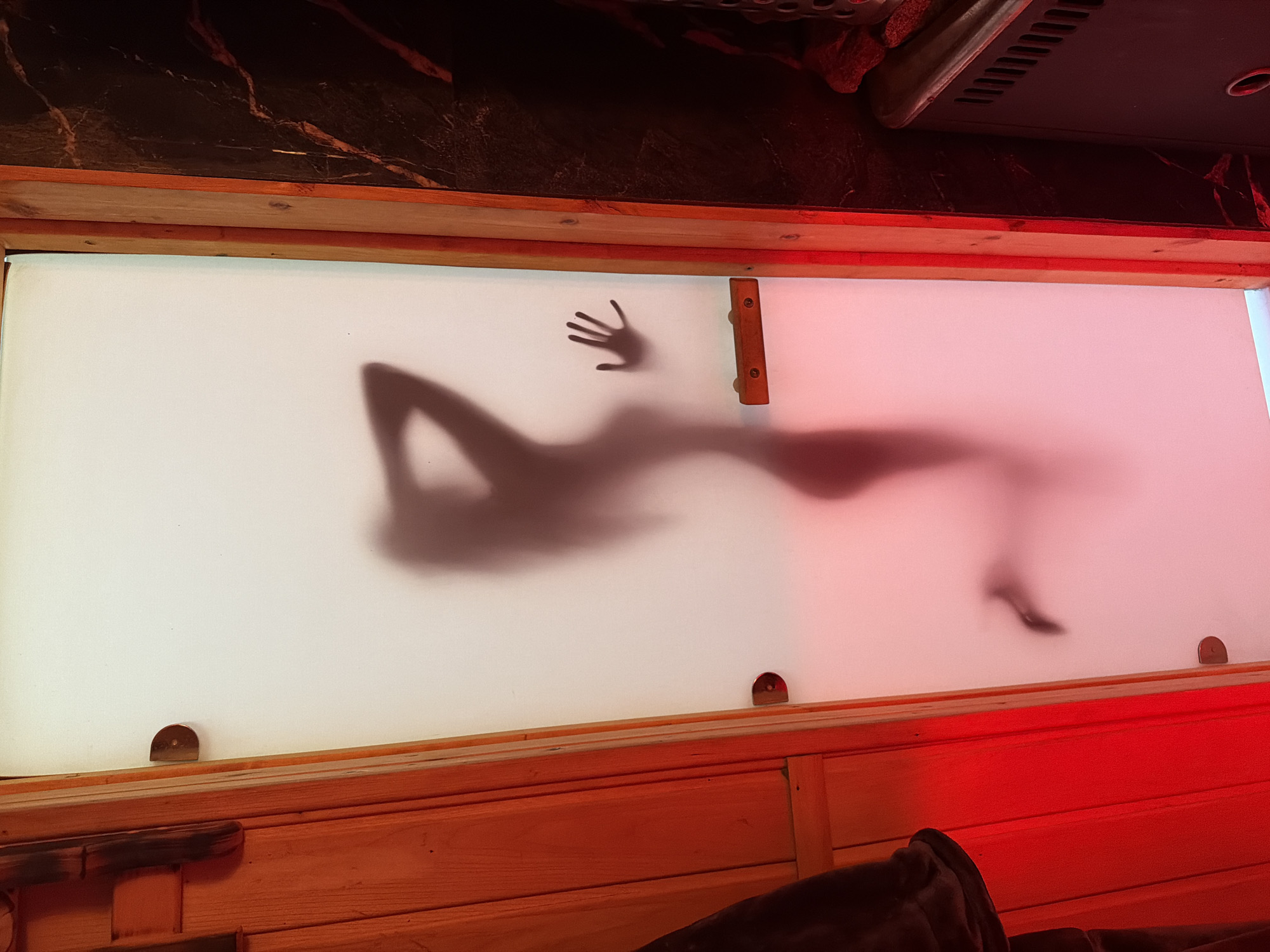 Inside a private sauna and lounge space in Orenburg, Russia