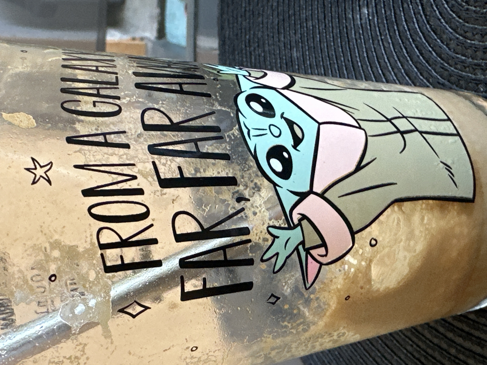 Baby Yoda cup spotted with frothy beverage in Bulgaria