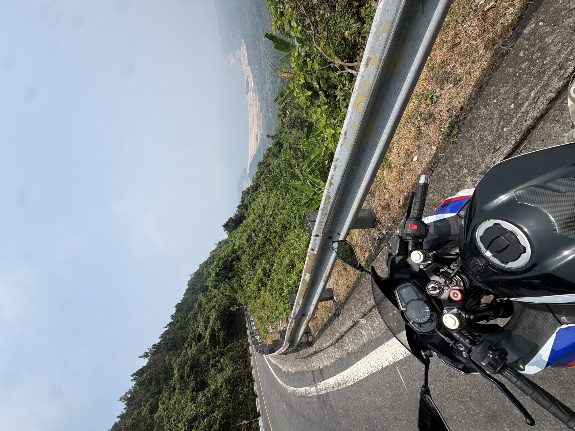 Motorcycle parked on mountain road in Đà Nẵng, Vietnam