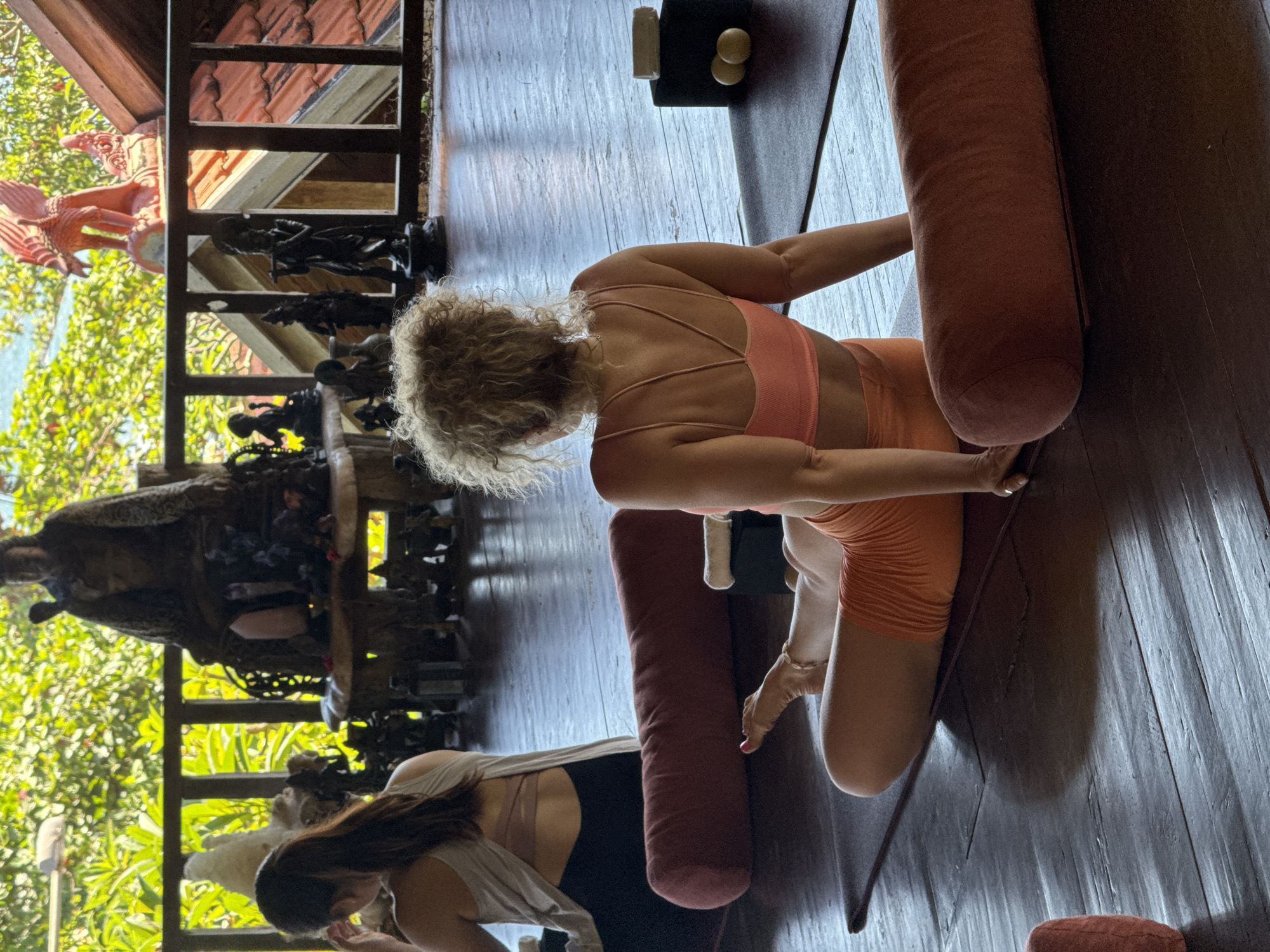 Morning yoga session at seaside studio in Mengwi, Indonesia
