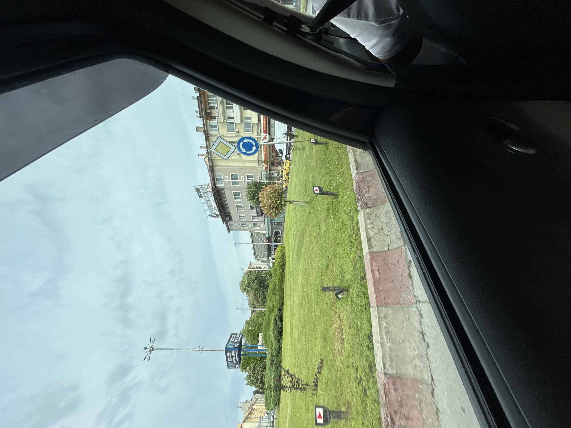 Loaded car navigates Shumen on a busy morning errand