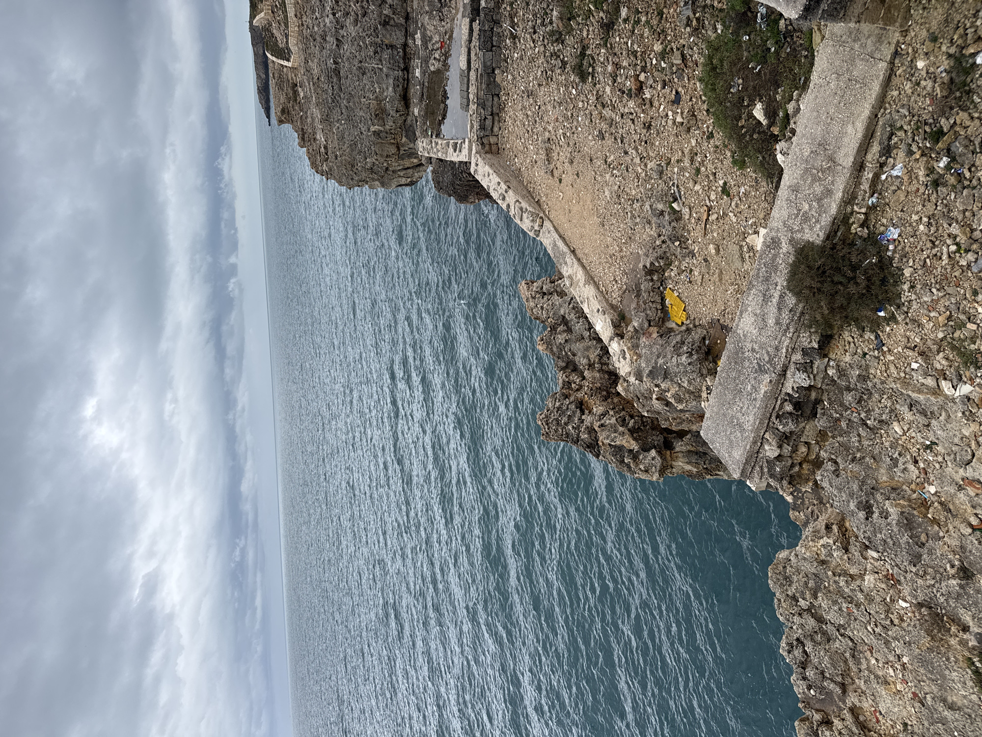 Clifftop coastal view captured in Polignano a Mare, Italy