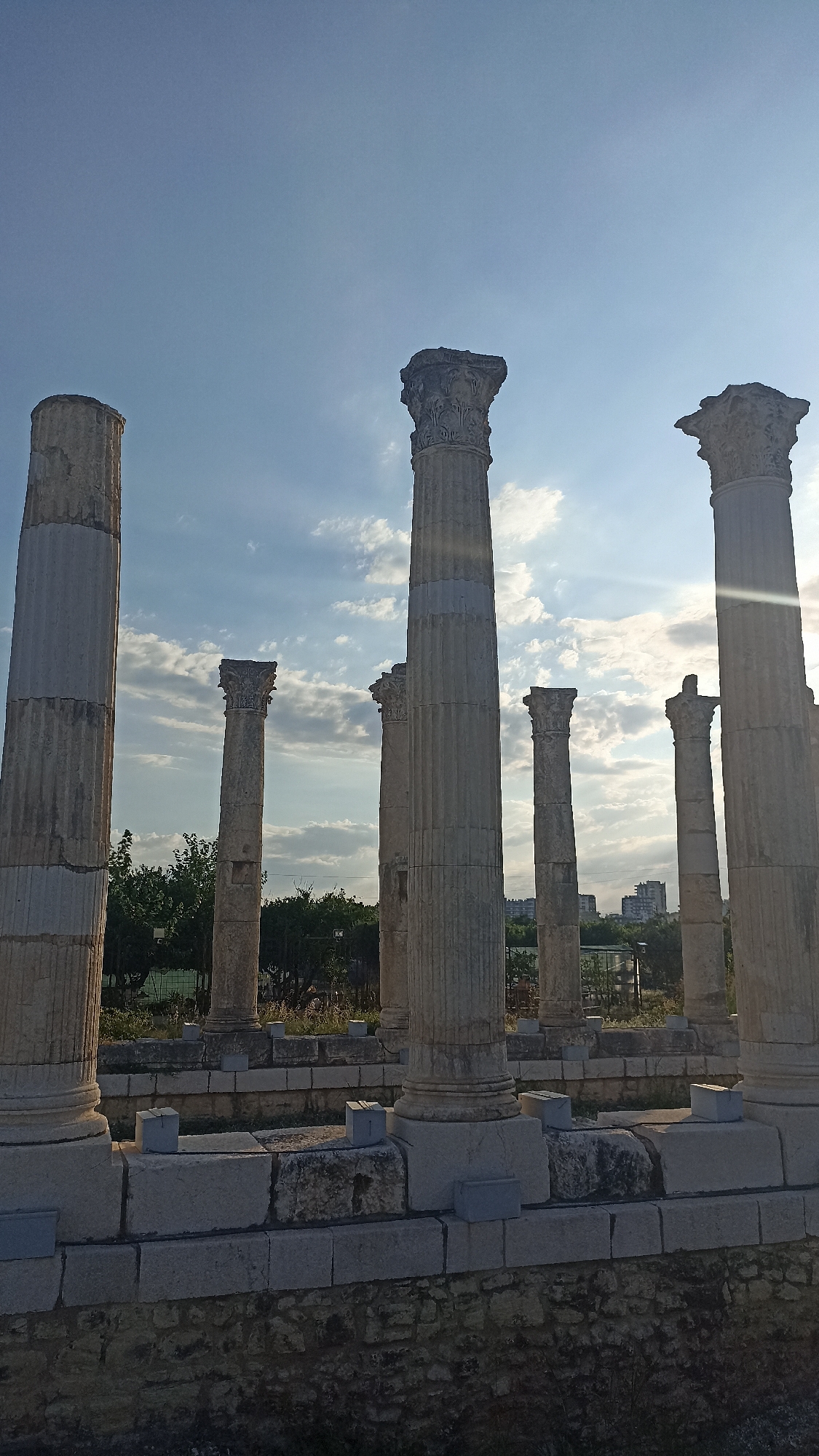 Ancient Corinthian columns standing at Uzuncaburç, Turkey