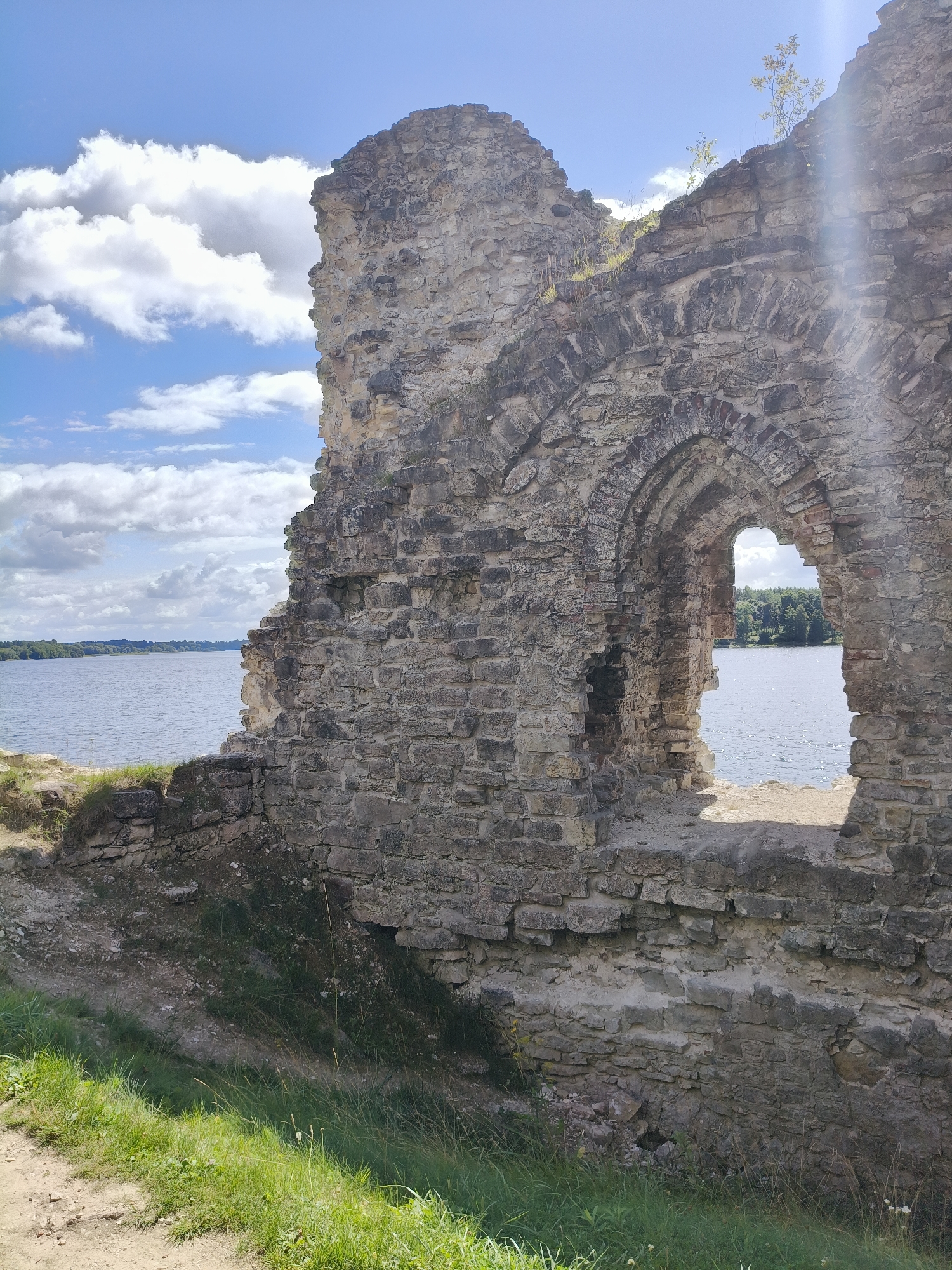 Medieval castle ruins above the Daugava River, Koknese, Latvia