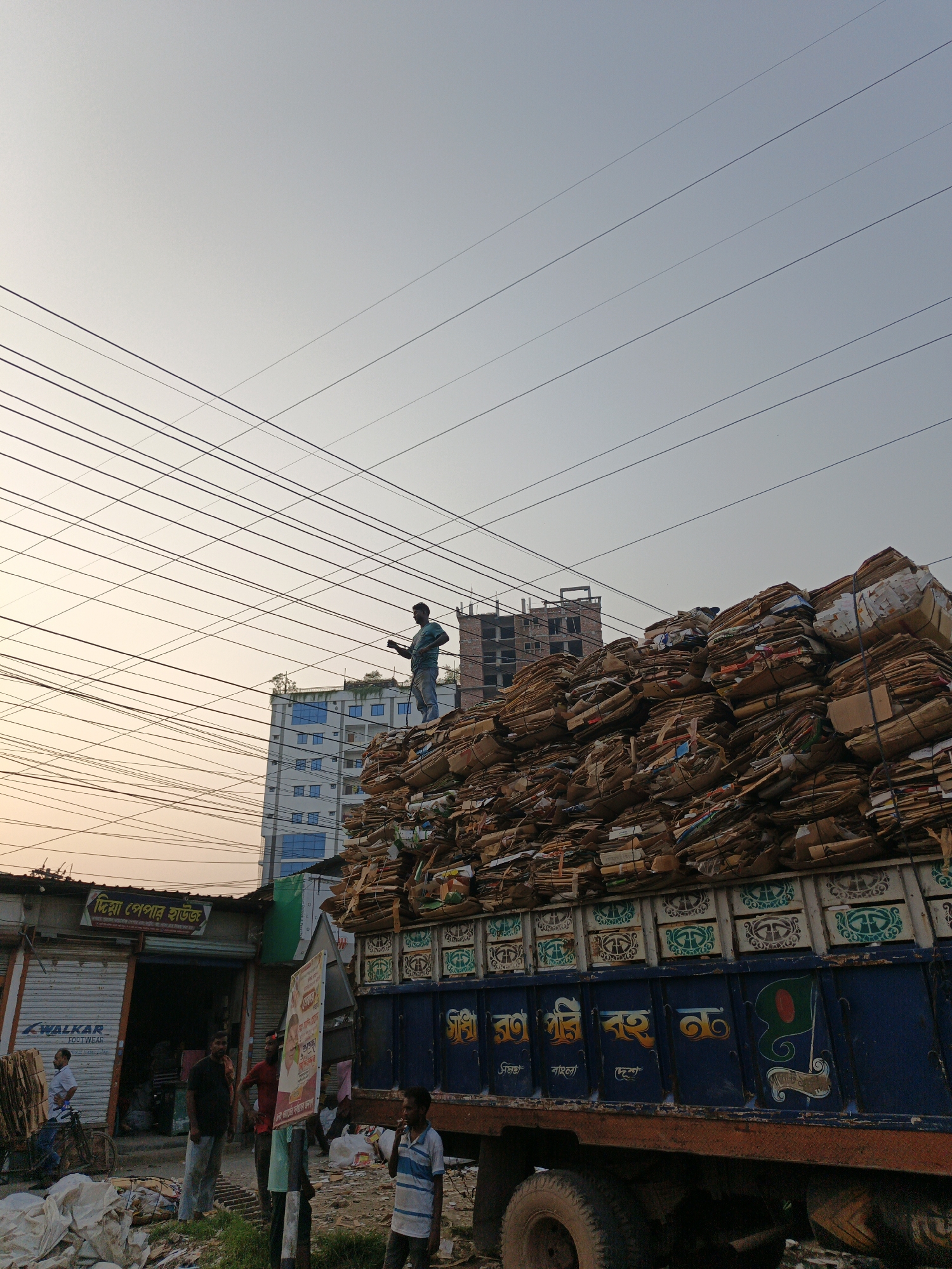 Cardboard delivery truck spotted in Nobinagar, Bangladesh