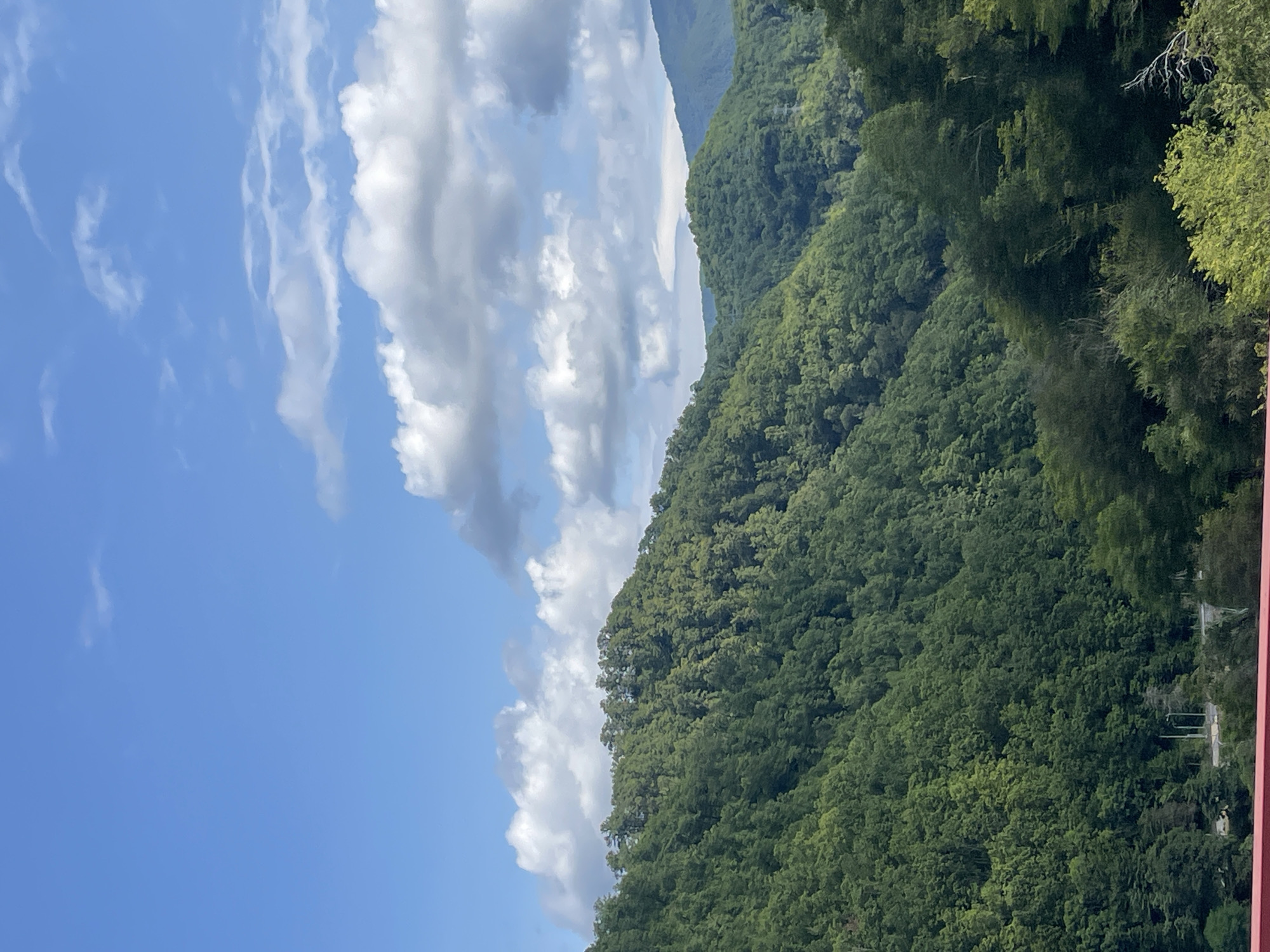 Lush forested mountains and highway infrastructure outside Sochi
