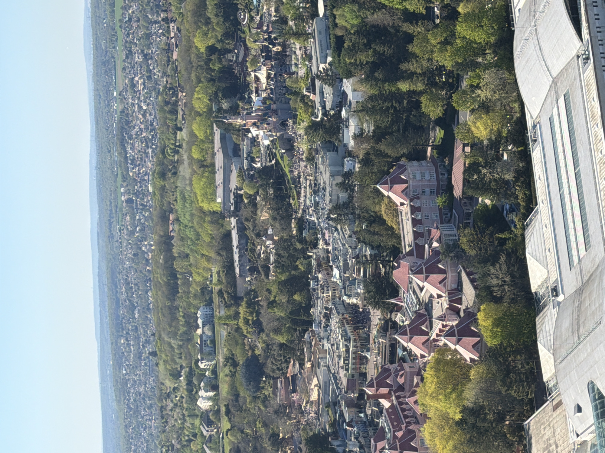 Aerial view captured of Disneyland Paris area in Chessy