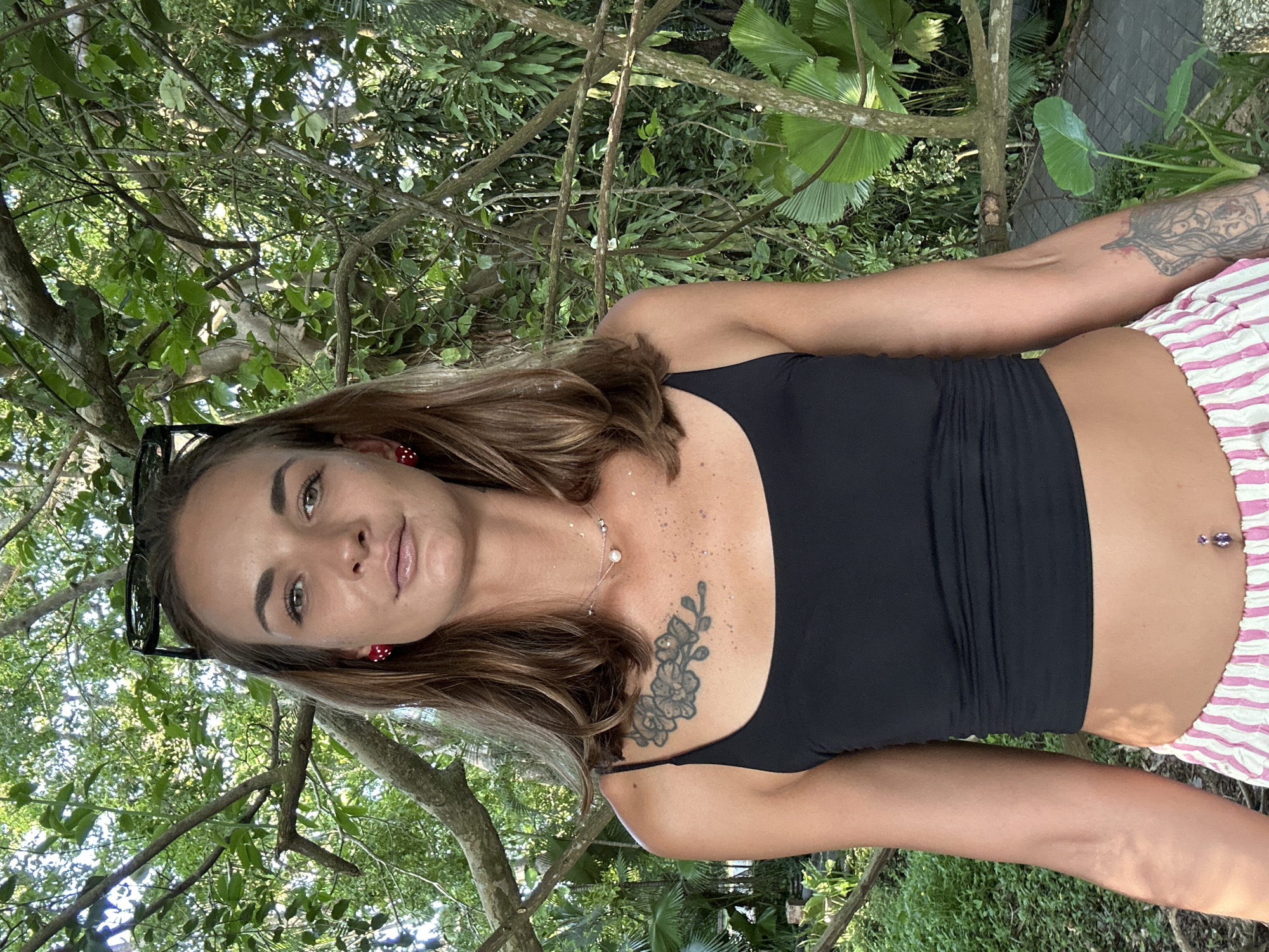 Outdoor portrait session on a mosaic pathway in Phuket