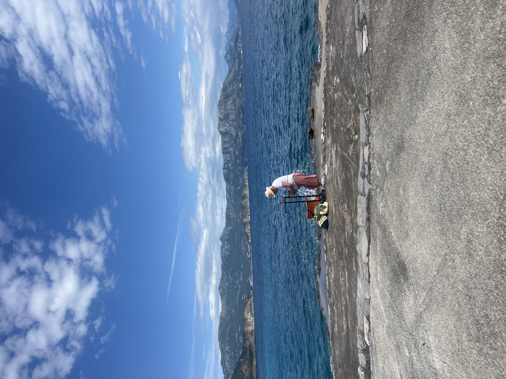 Person fishing in Dubraljevina, Montenegro