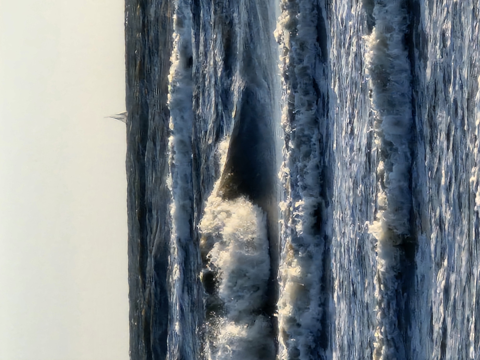 Kitesurfing, swimming, and sailing in choppy late-day seas