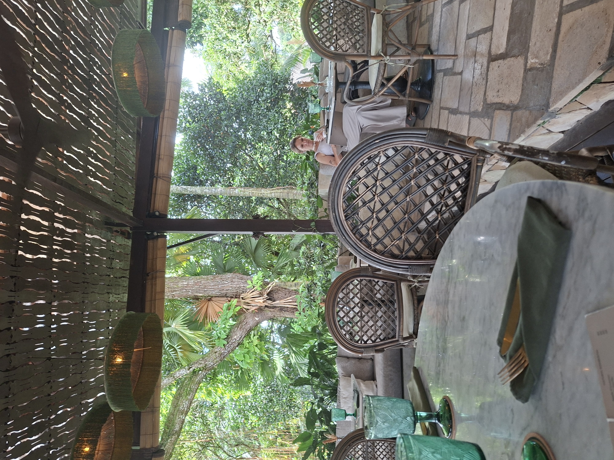 Late-night dining captured at tropical restaurant in Ubud, Indonesia