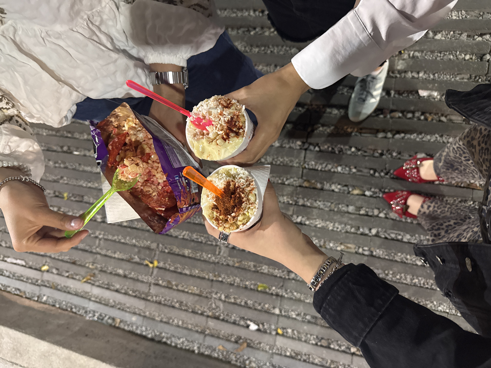 Street food vendor serves customers in Mexico City