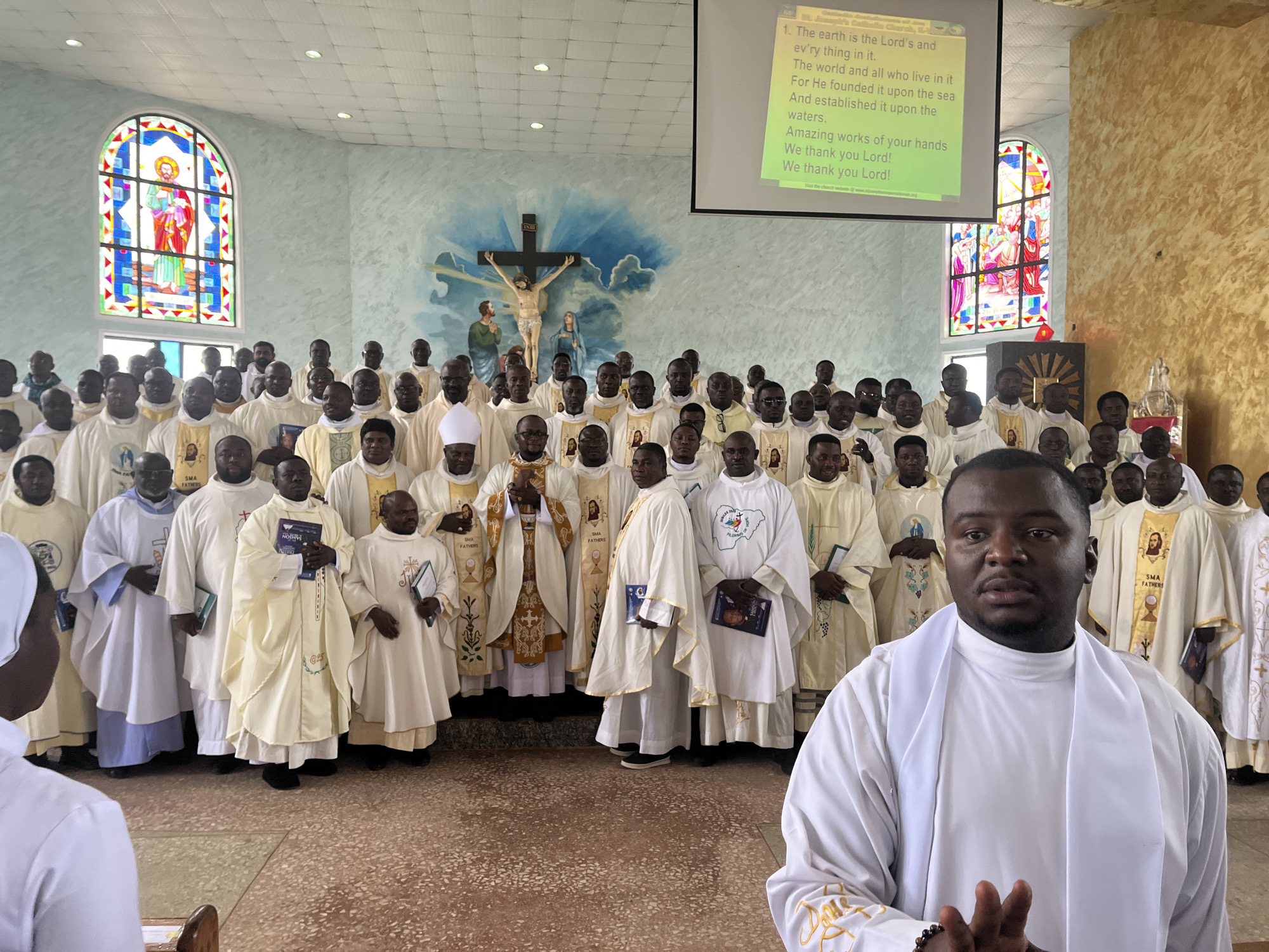 Coordinated dance performances at a church gathering in Vom, Nigeria