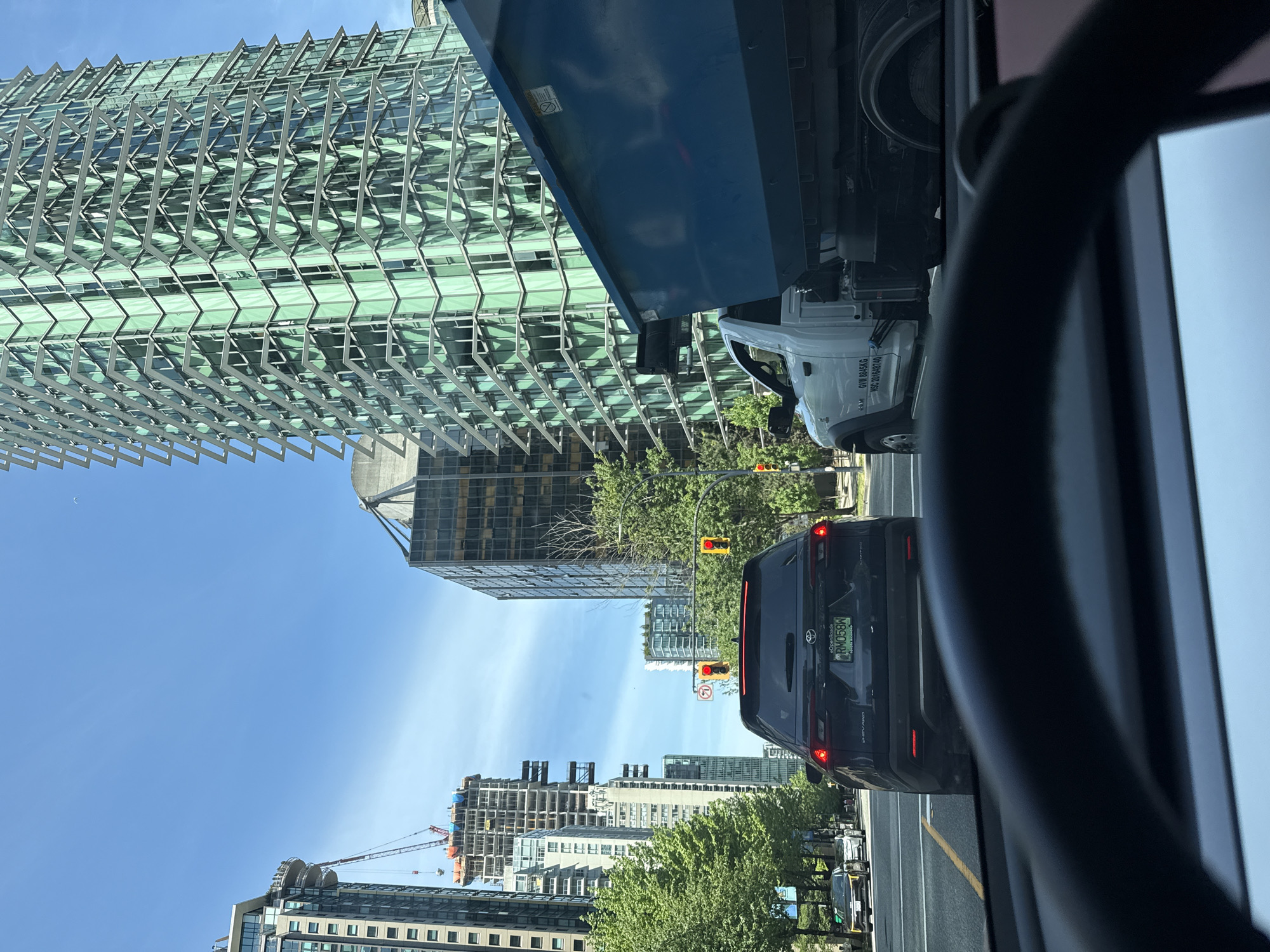 Urban construction scene captured in downtown Vancouver