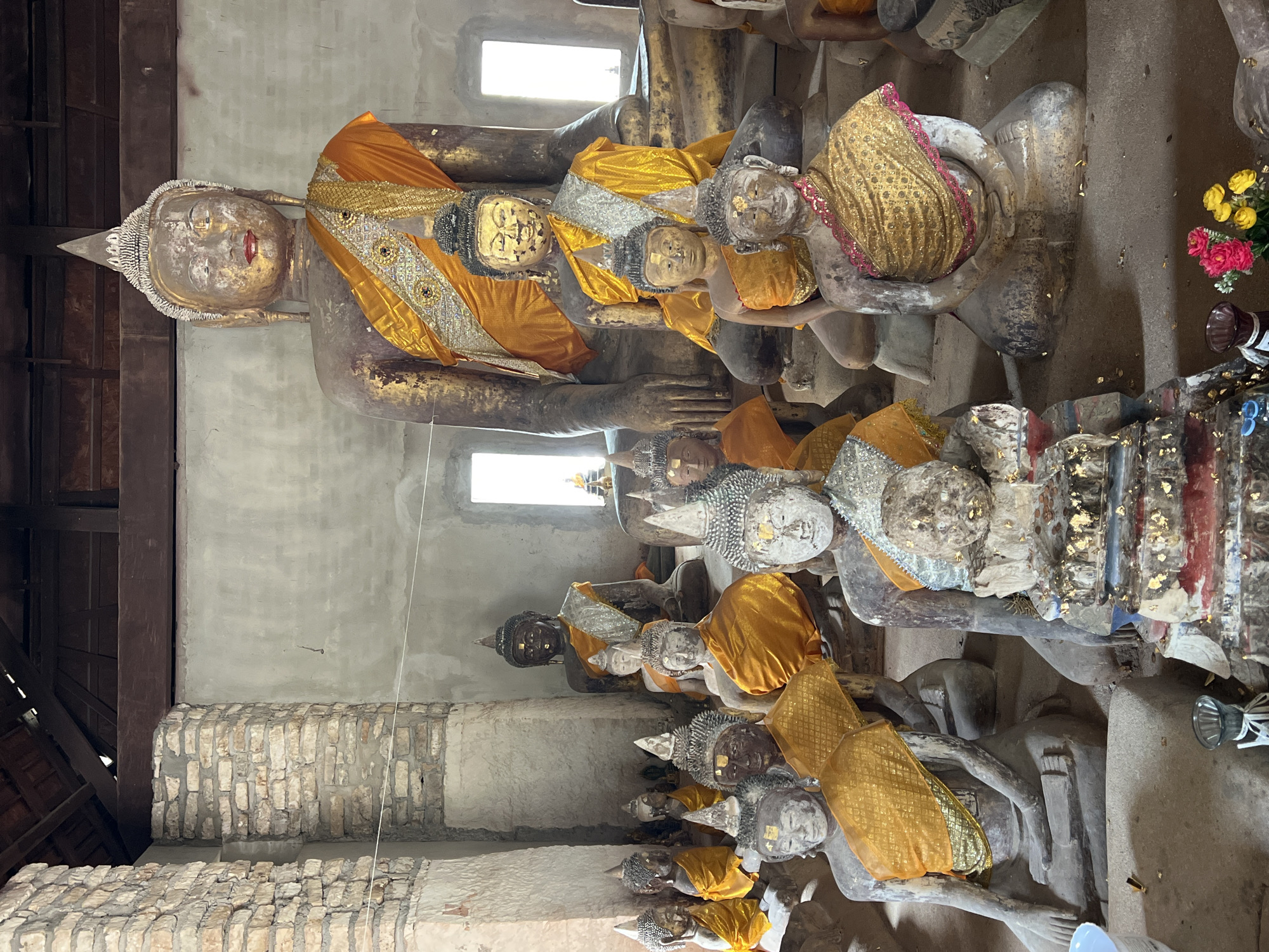 Inside a Ko Samui temple complex, Buddha statues and sacred figures